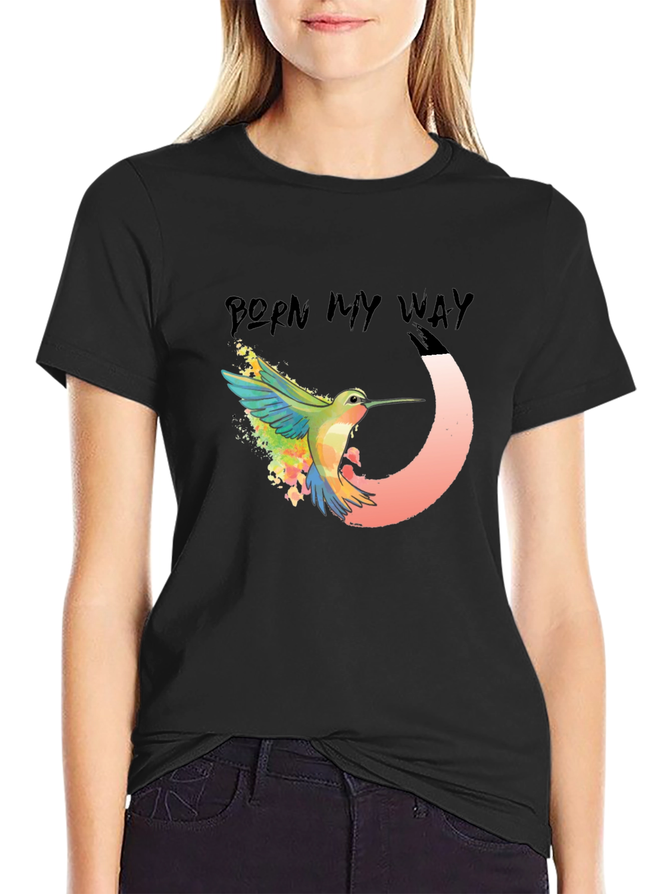 Born My Way Hummingbird Graphic T-Shirt