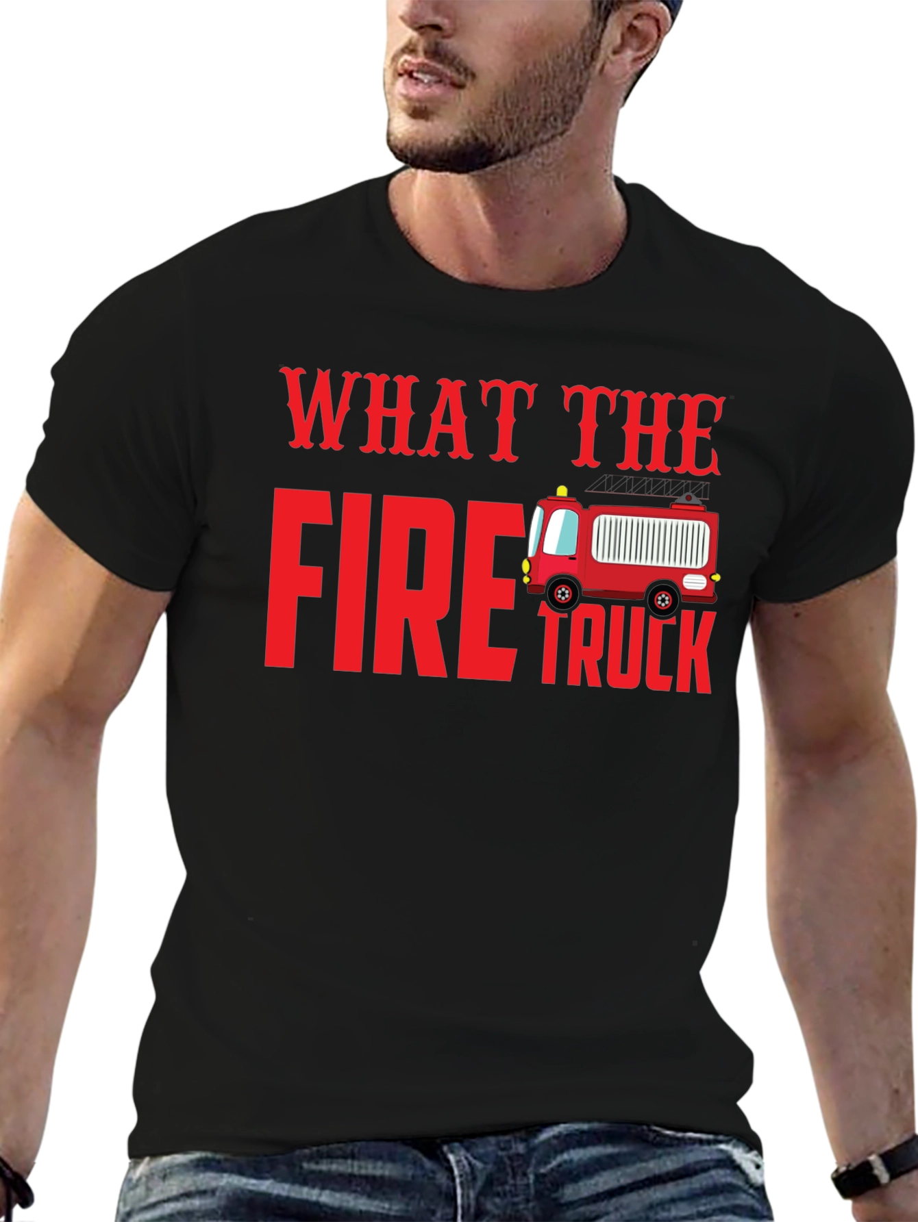 What The Fire Truck Black Graphic Tee
