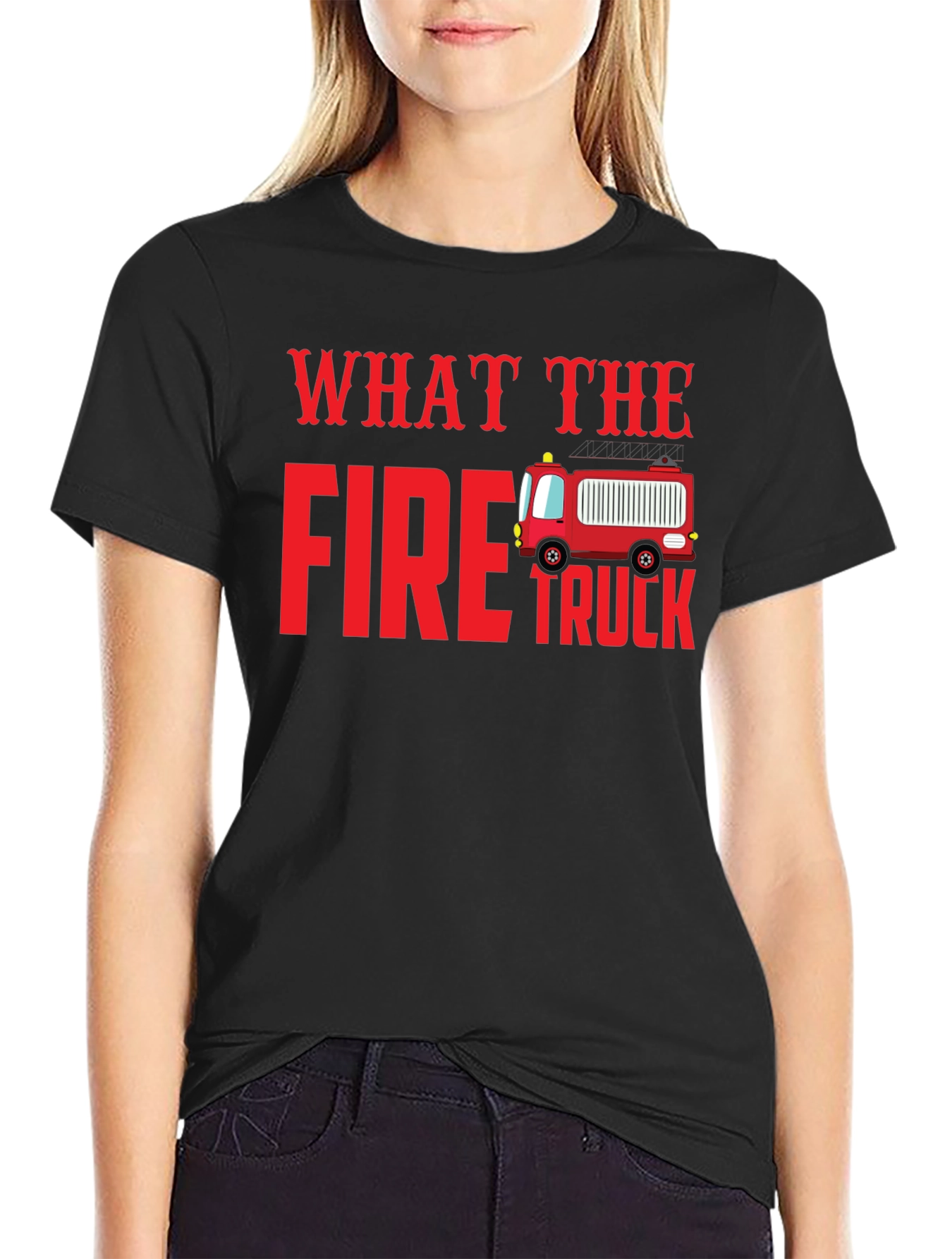 What The Fire Truck Black Graphic Tee