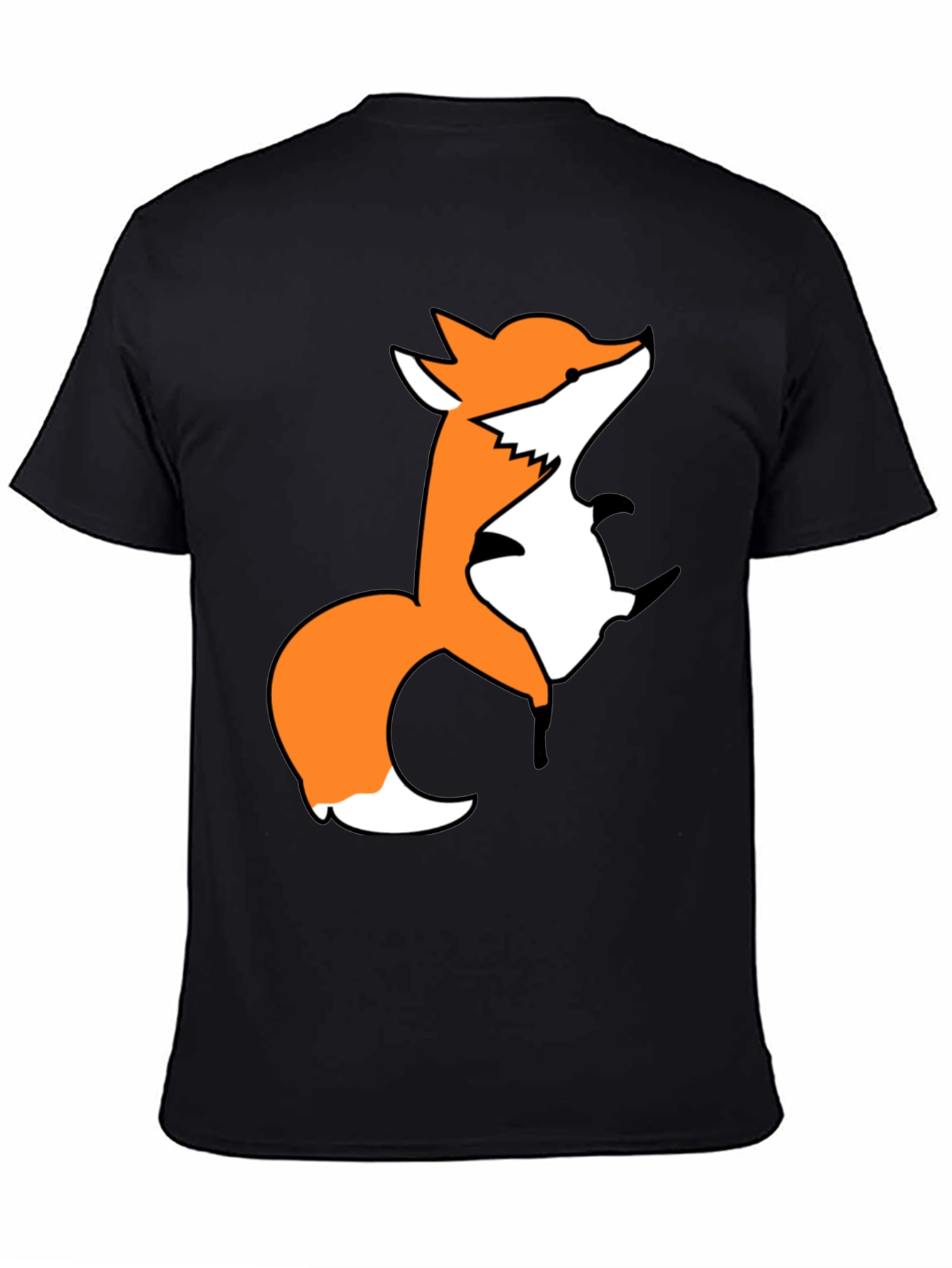 Fox Graphic Print Black T-Shirt