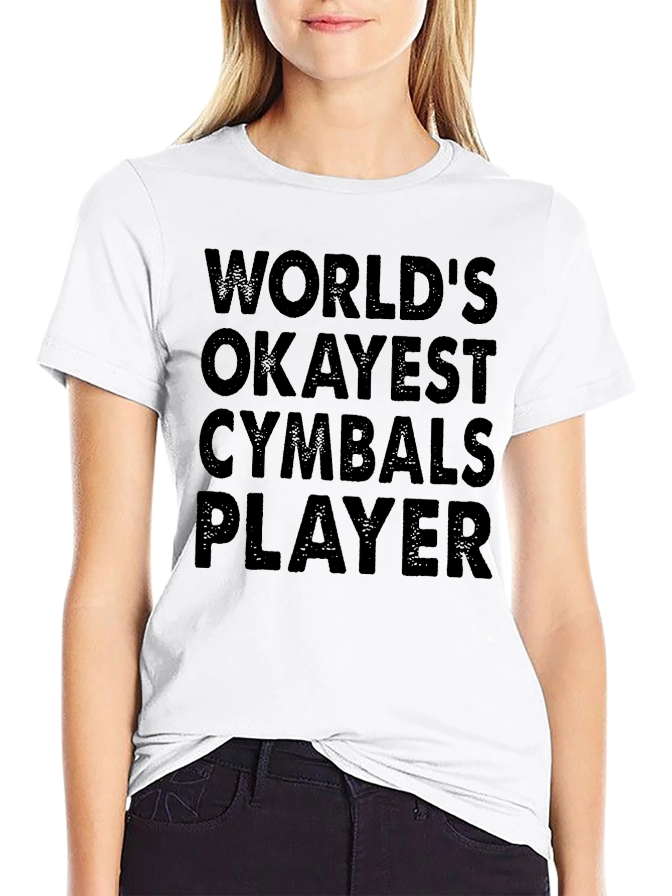 Worlds Okayest Cymbals Player Black T-Shirt