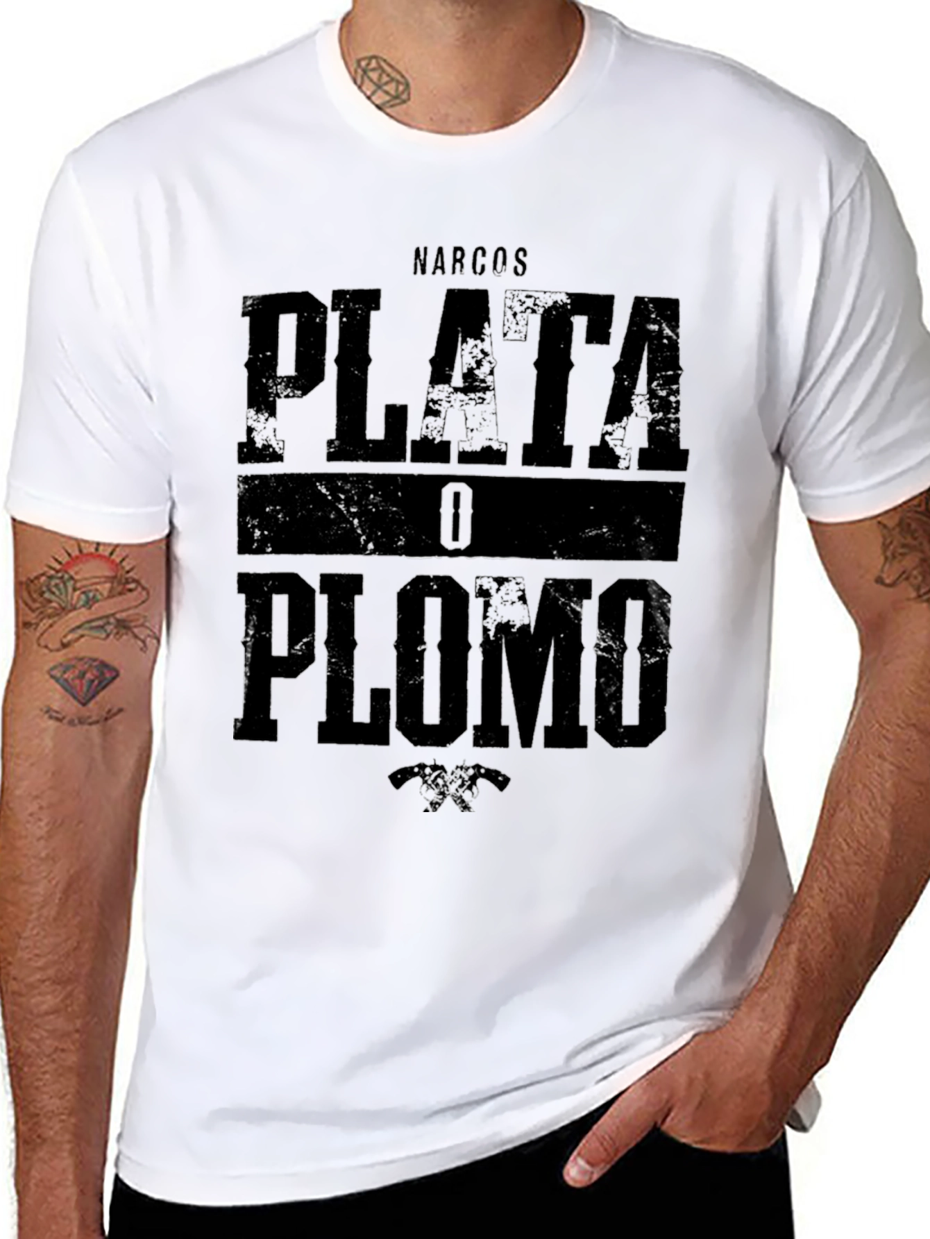 Narcos Plata O Plomo Graphic T-Shirt - Black