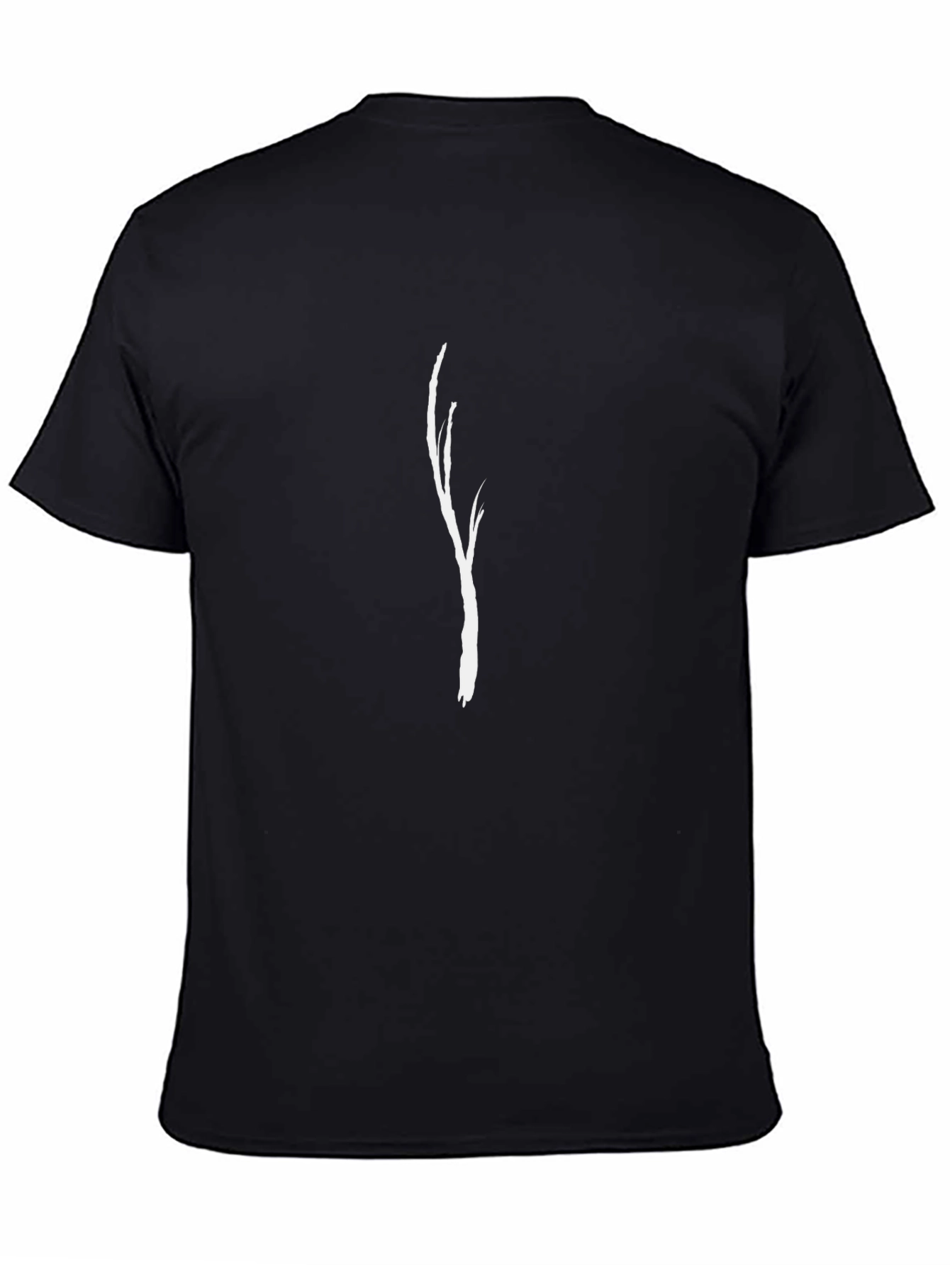 Abstract Branch Graphic Tee - Casual Black T-Shirt