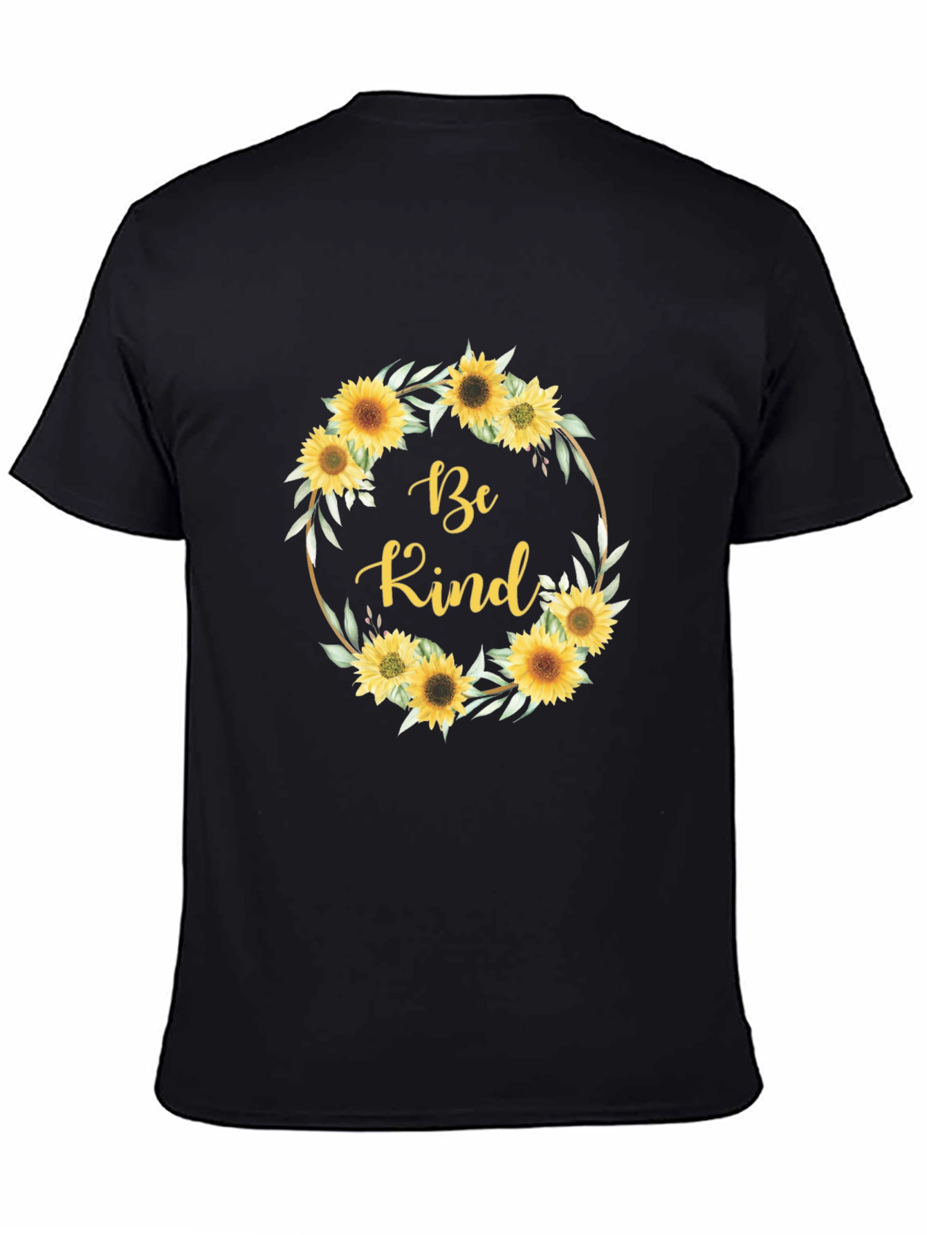 Be Kind Sunflower Wreath Graphic T-Shirt