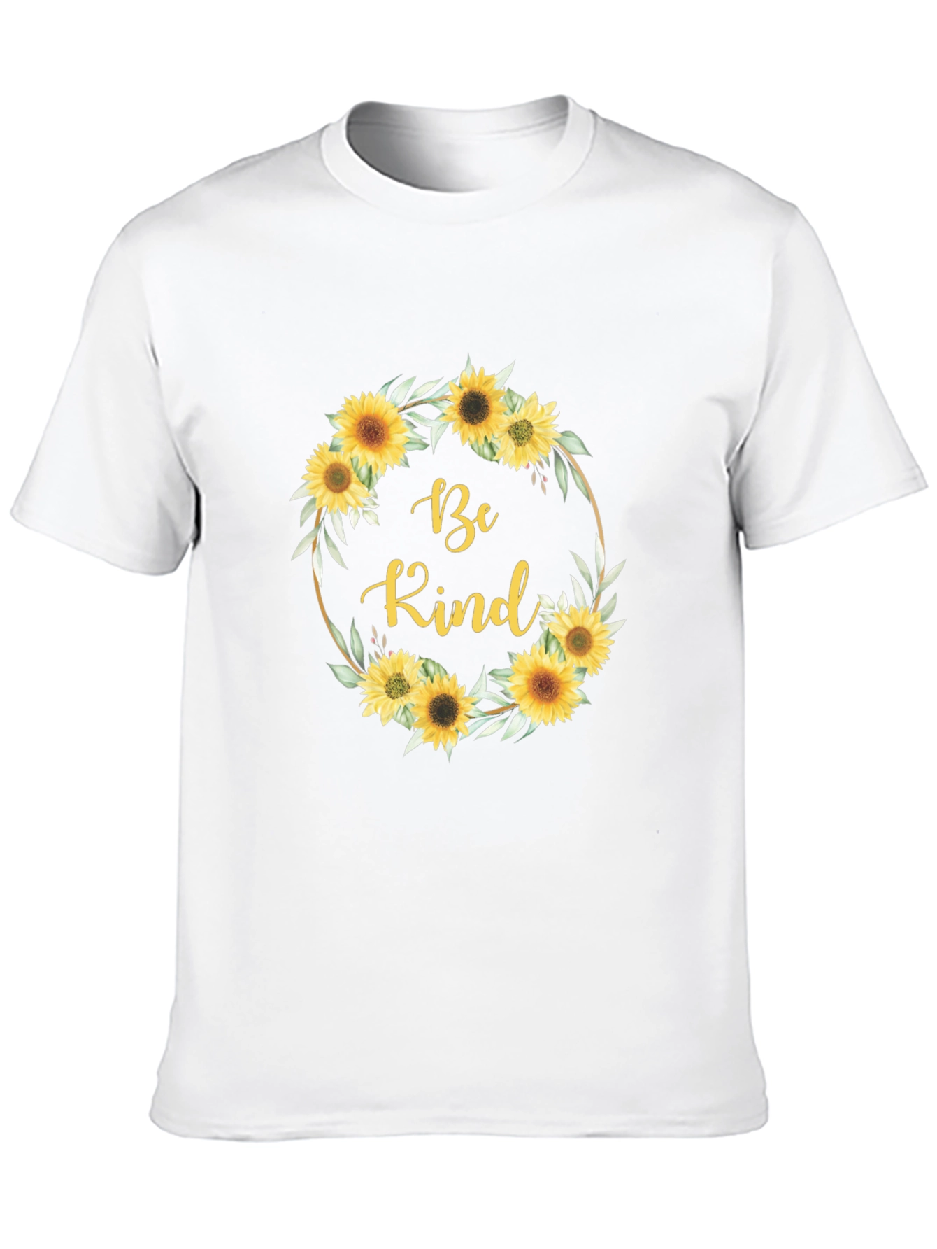 Be Kind Sunflower Wreath Graphic T-Shirt