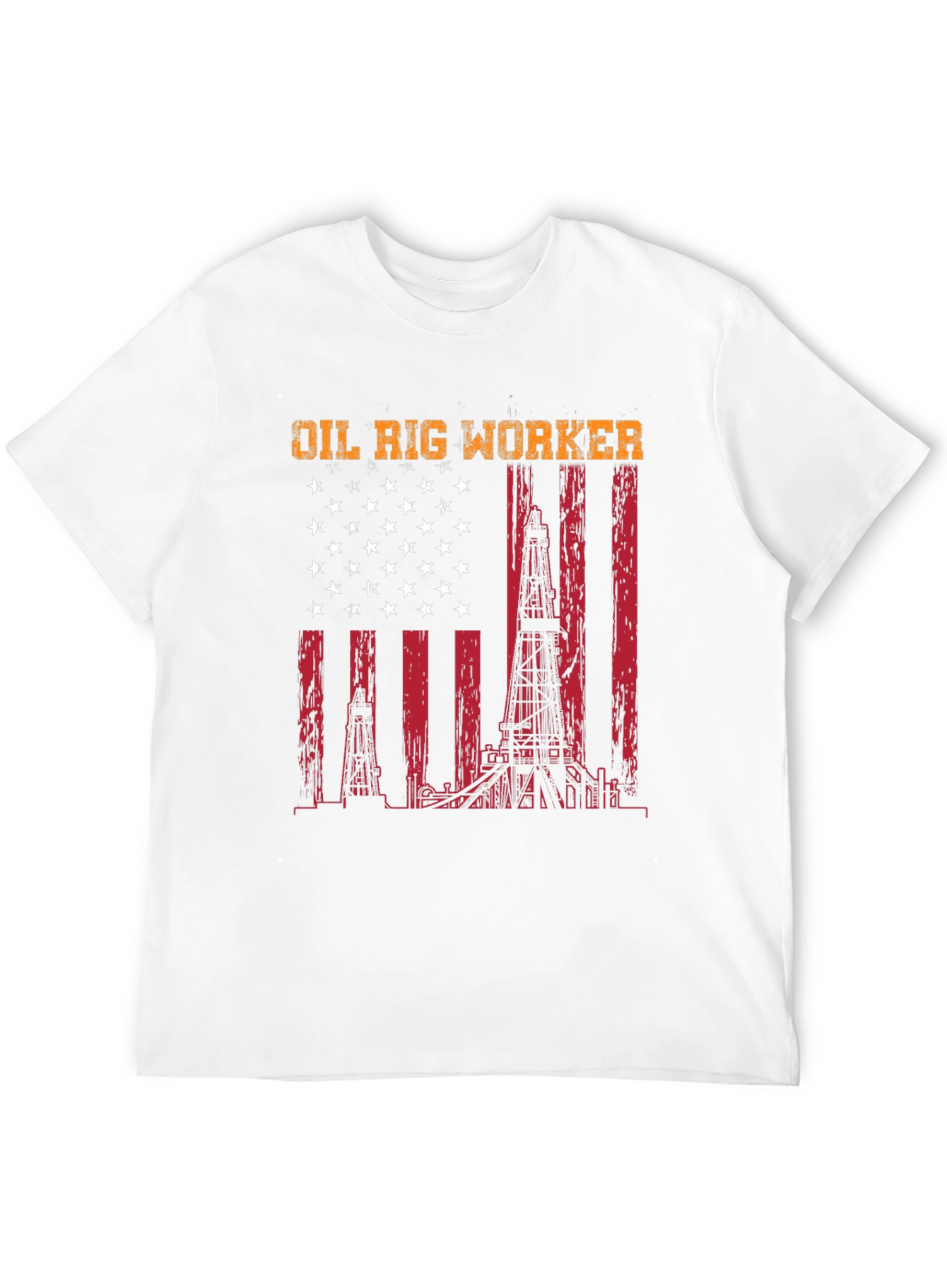 Oil Rig Worker American Flag T-Shirt