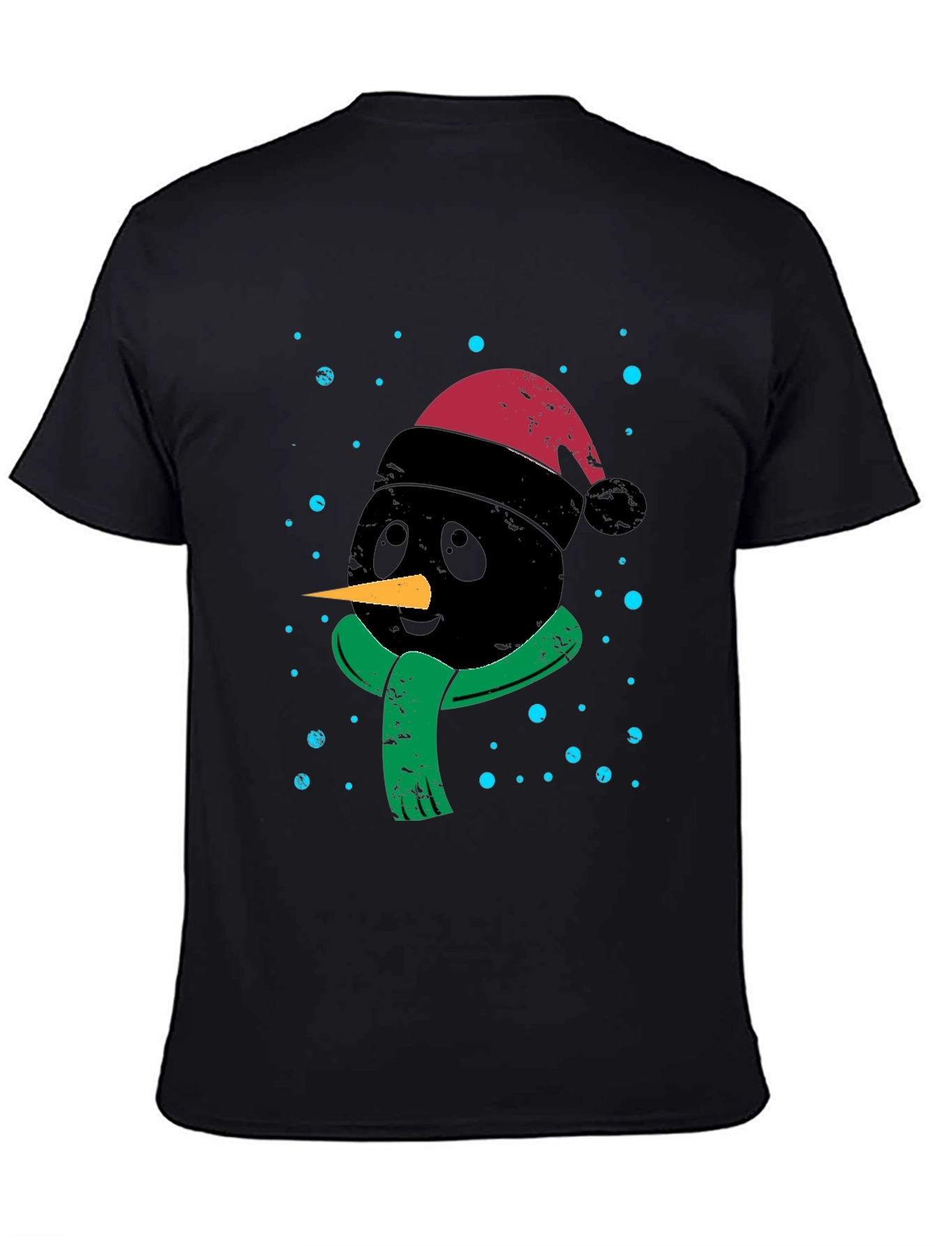 Festive Black Snowman Graphic Tee