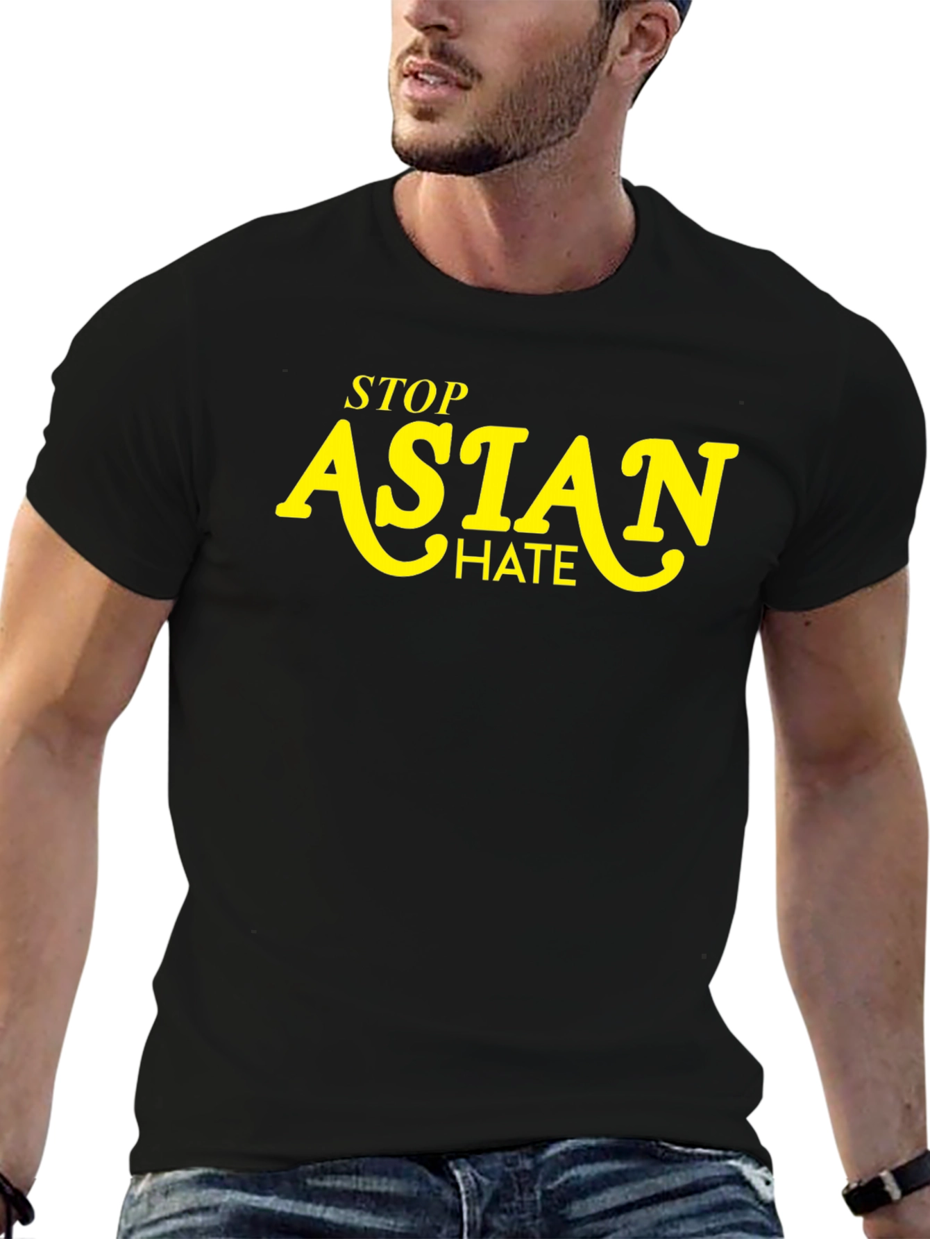 Stop Asian Hate Graphic T-Shirt - Black