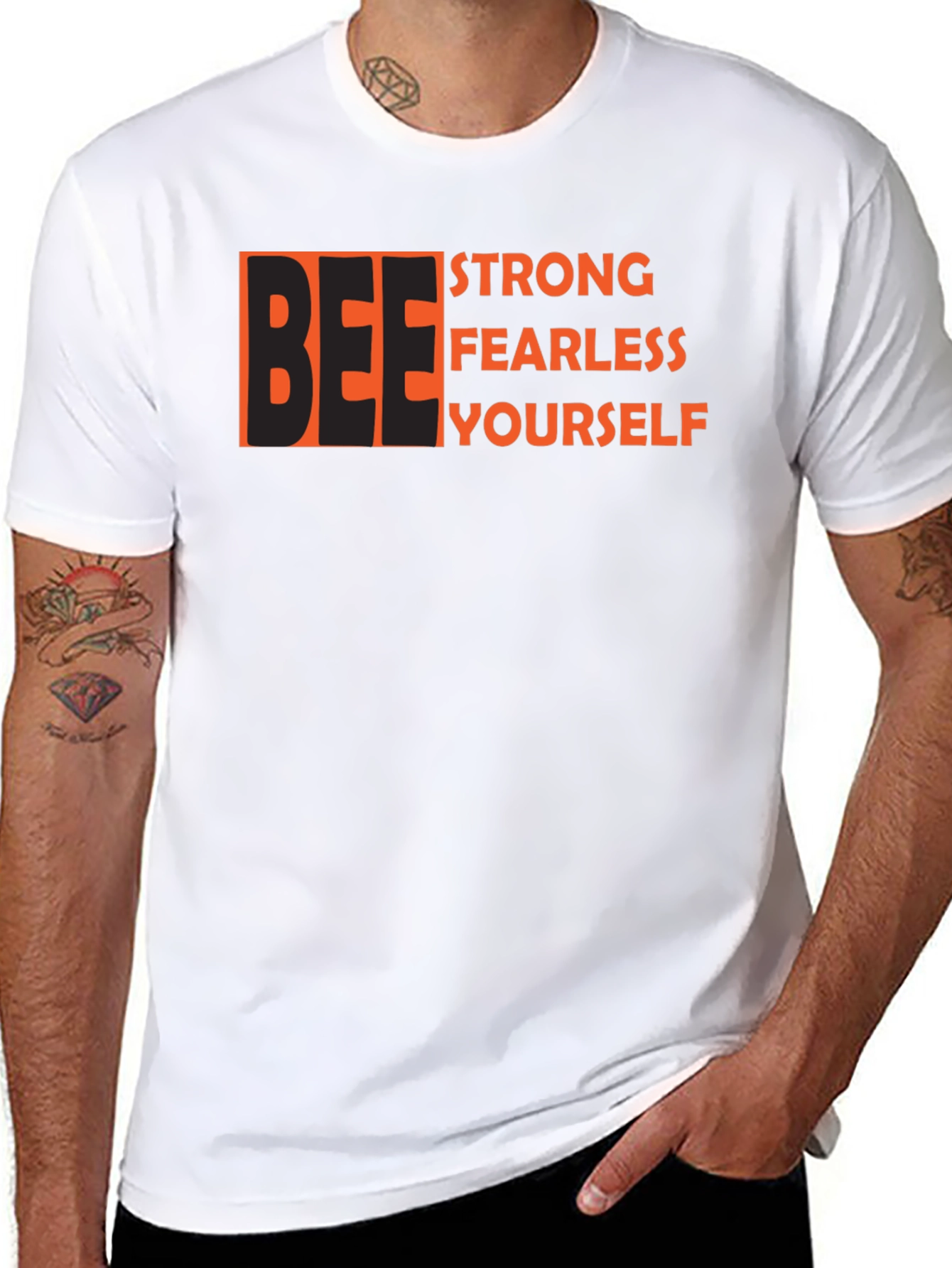 Be Strong Fearless Yourself Black Graphic Tee