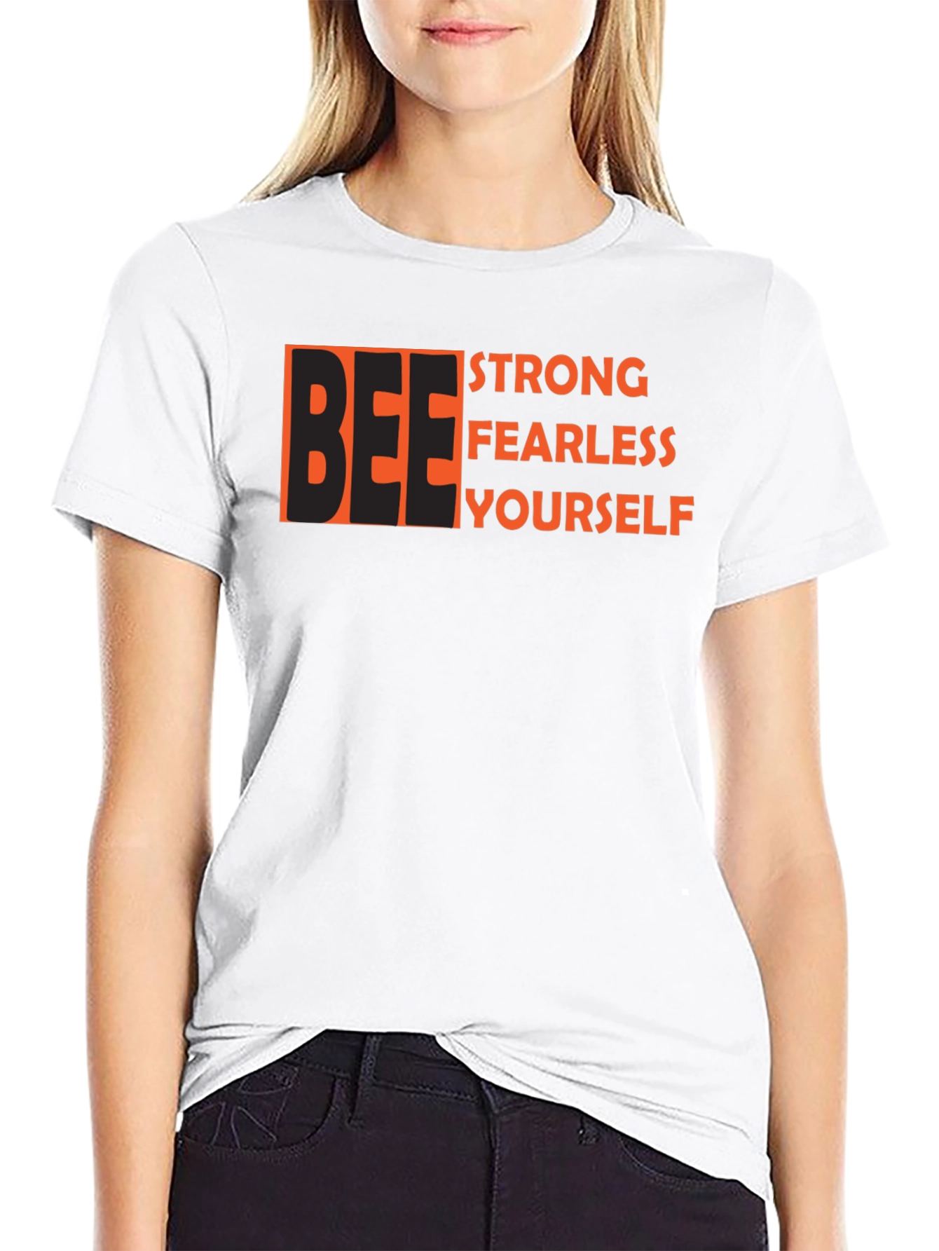 Be Strong Fearless Yourself Black Graphic Tee