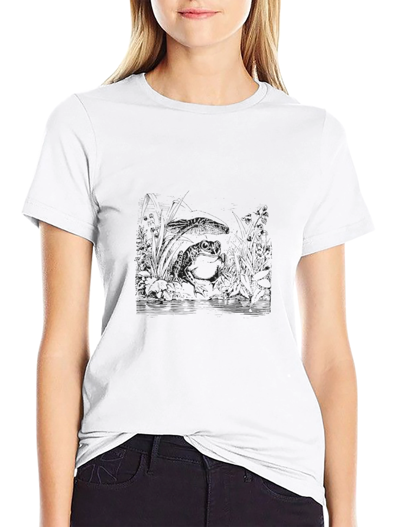 Mens Black Graphic Print Crew Neck T-Shirt