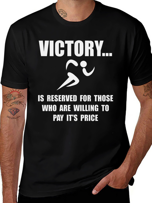 Victory Black T-Shirt Motivation and Athletic Design