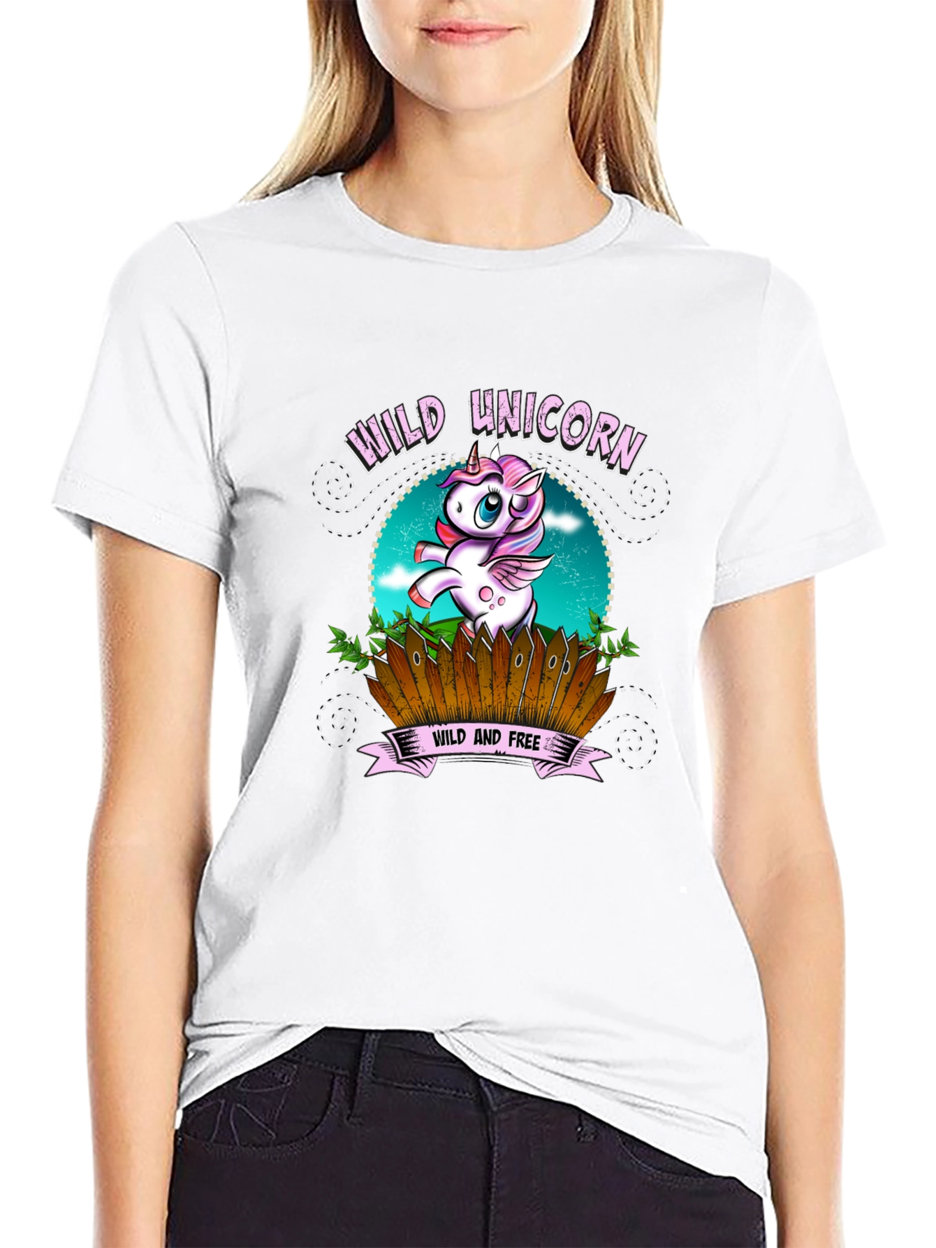 Wild Unicorn Black Graphic T-Shirt