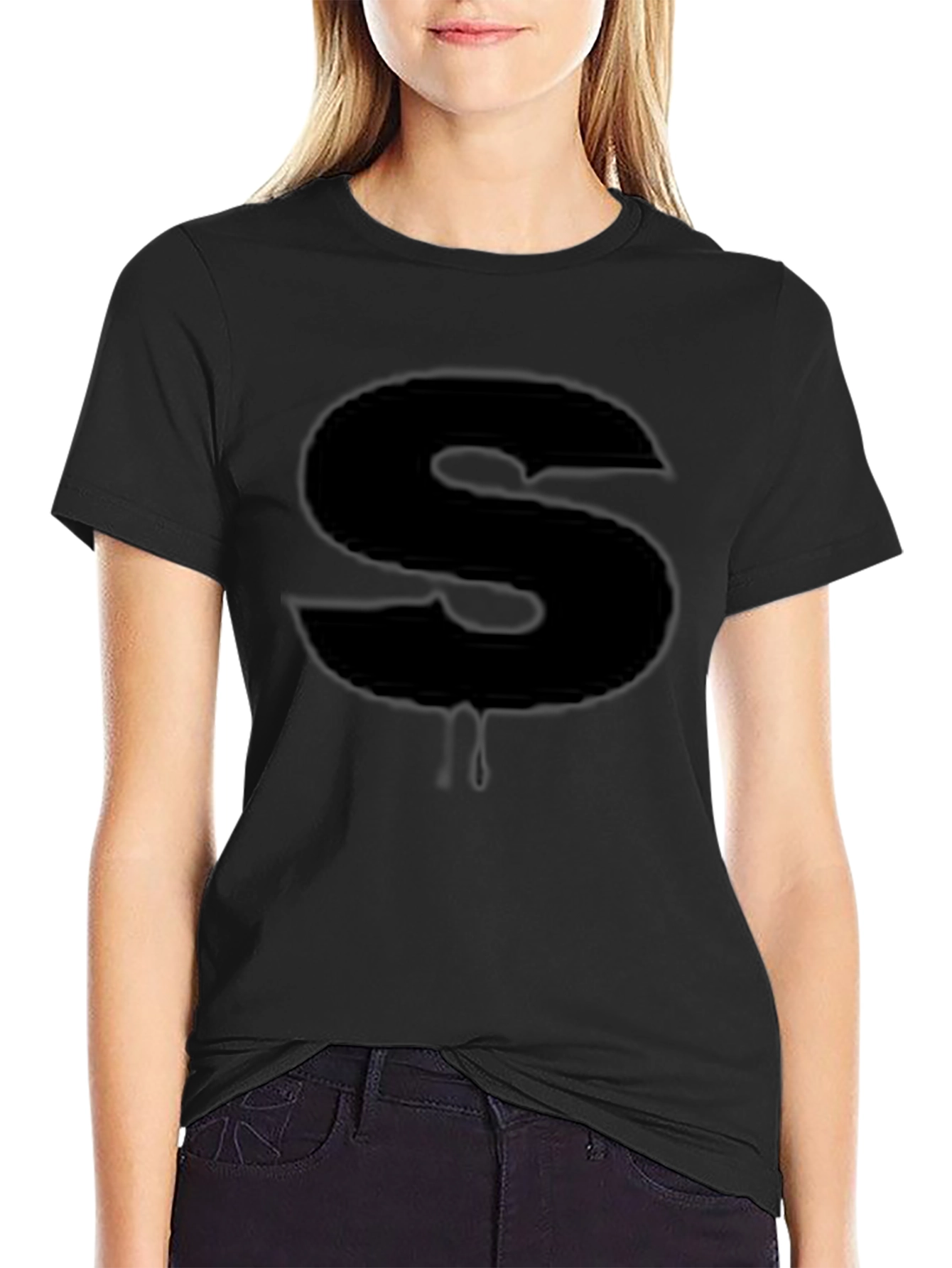 Modern Black S Graphic T-Shirt
