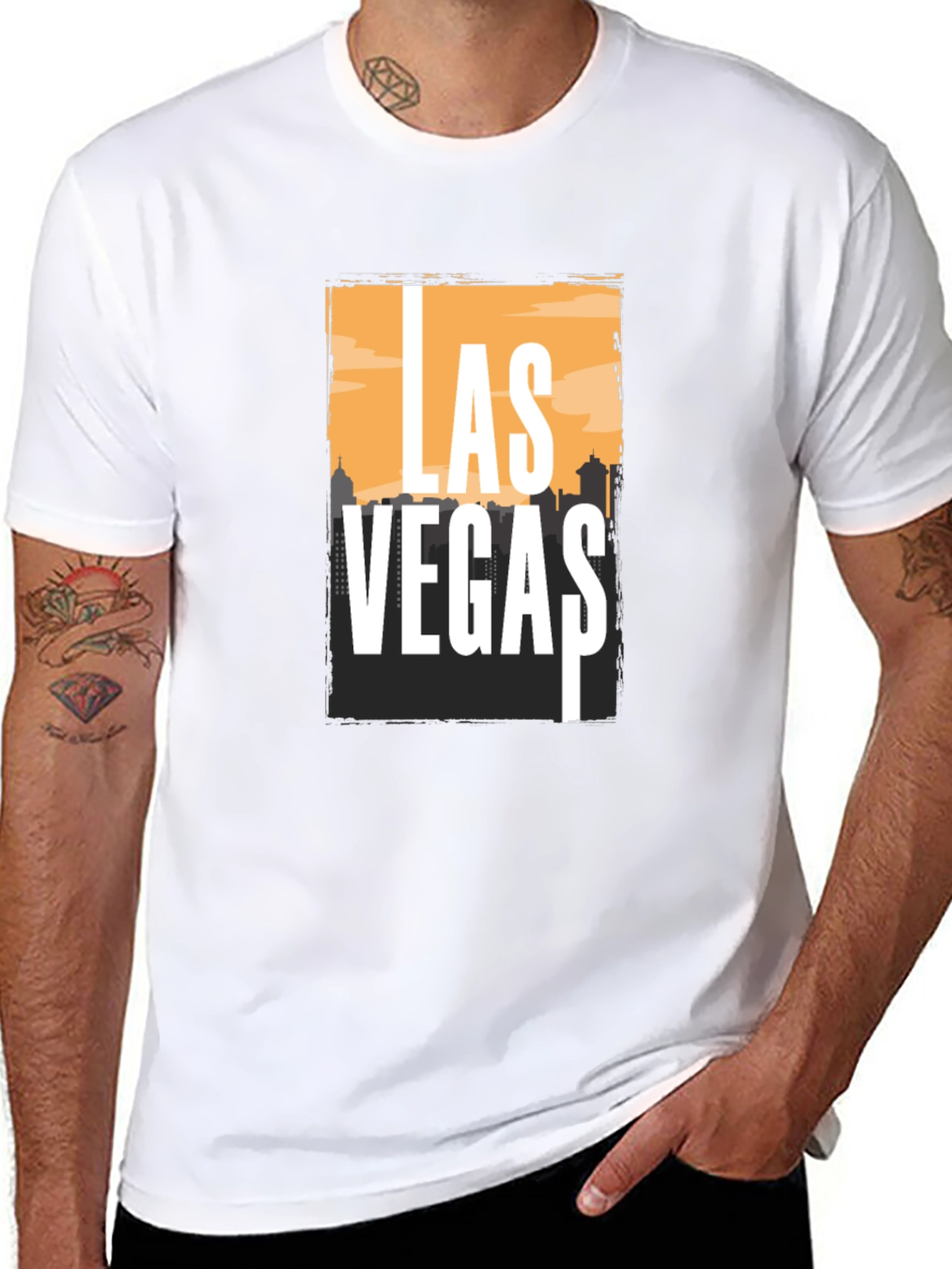 Las Vegas Graphic Print Crew Neck T-Shirt