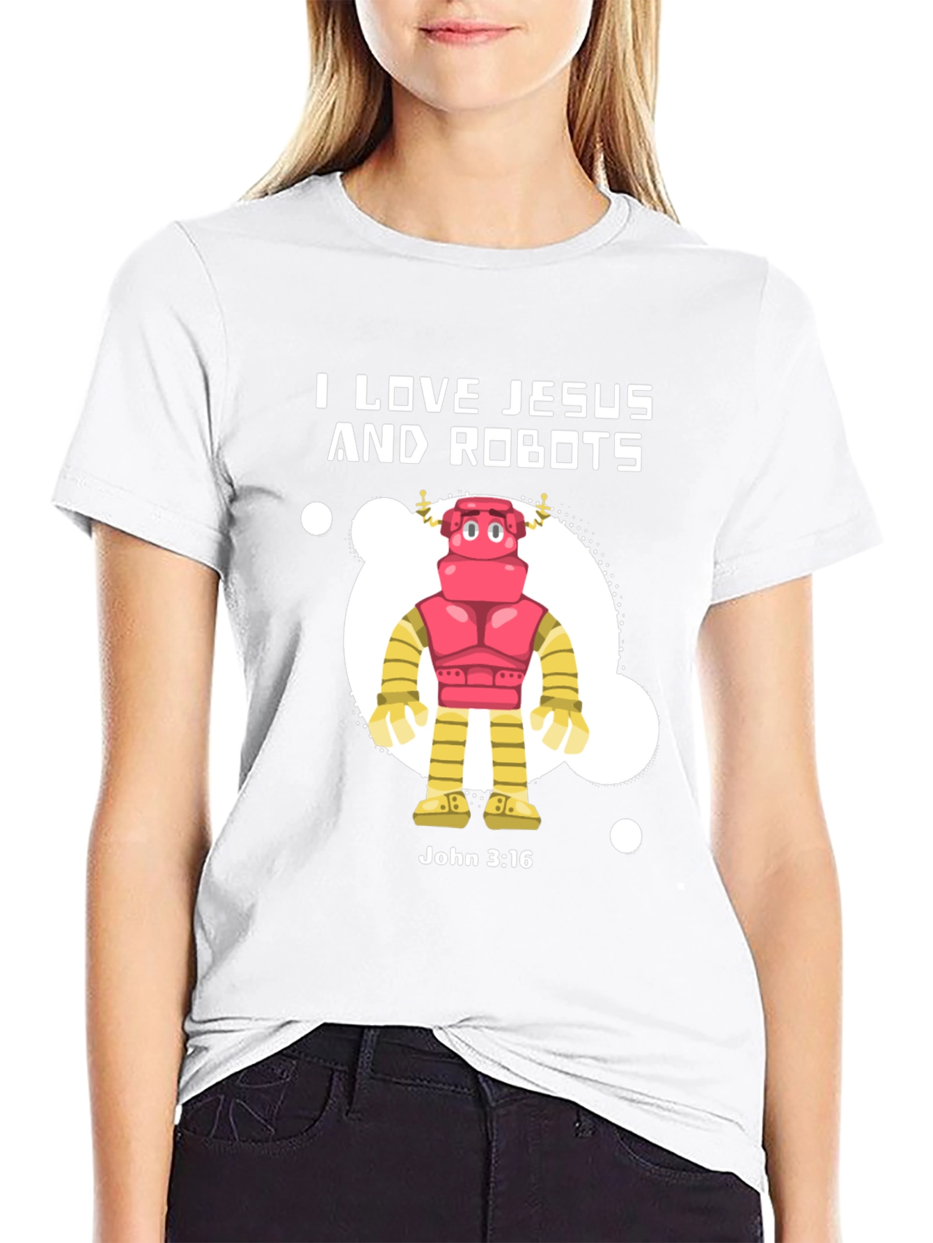 I Love Jesus and Robots Graphic T-Shirt