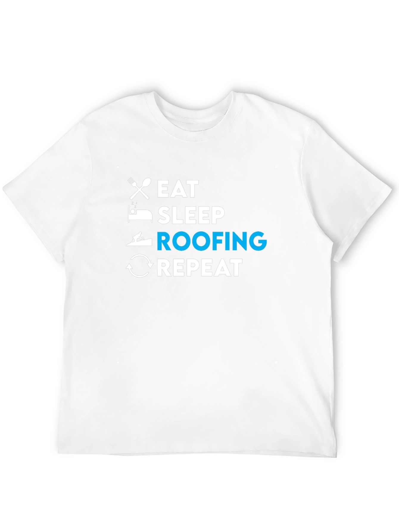 Eat Sleep Roofing Repeat T-Shirt - Black