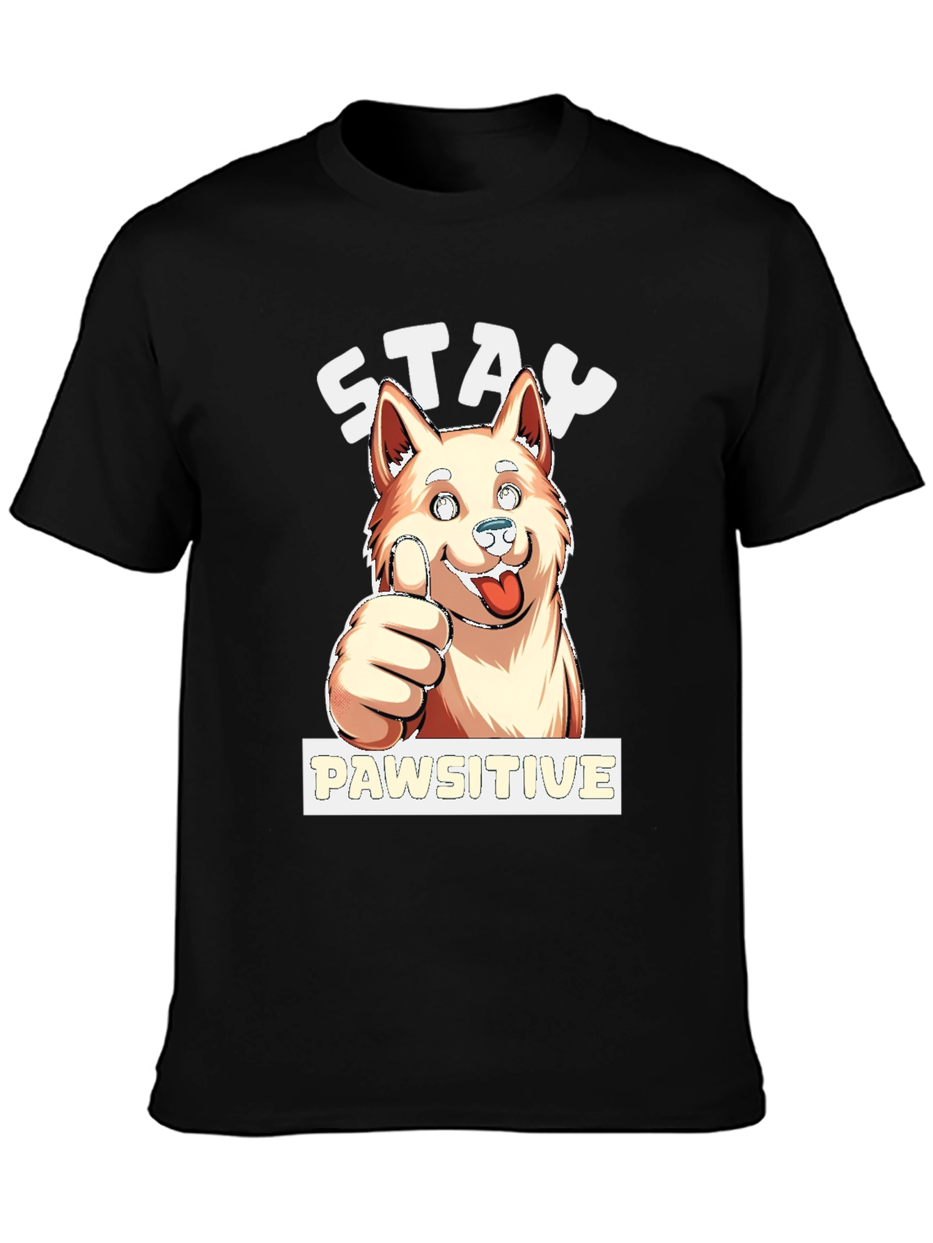 Stay Pawsitive Dog Graphic T-Shirt