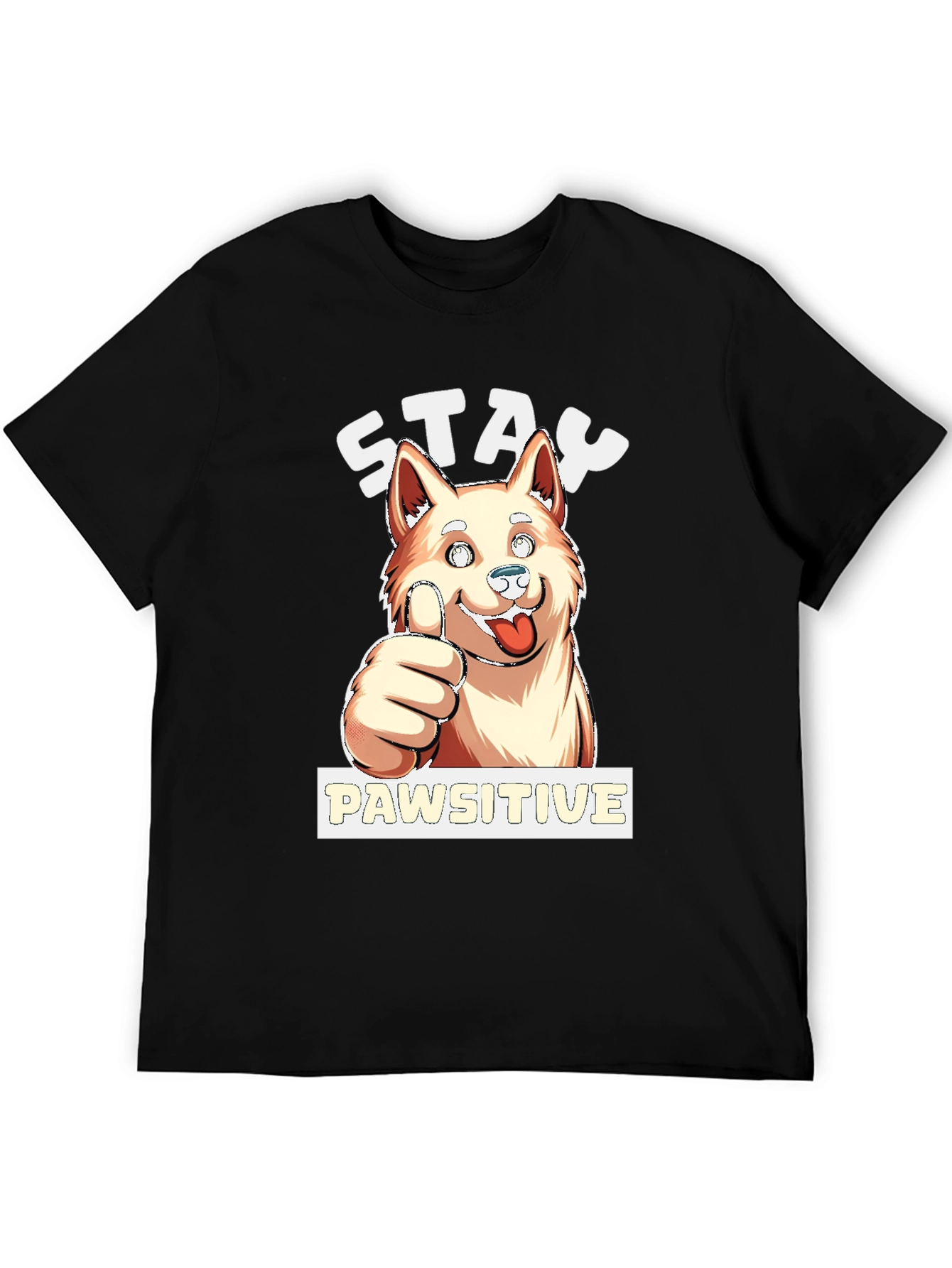 Stay Pawsitive Dog Graphic T-Shirt