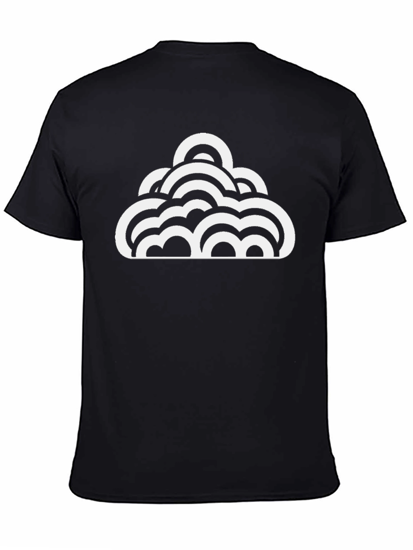 Abstract Cloud Graphic Tee - Black