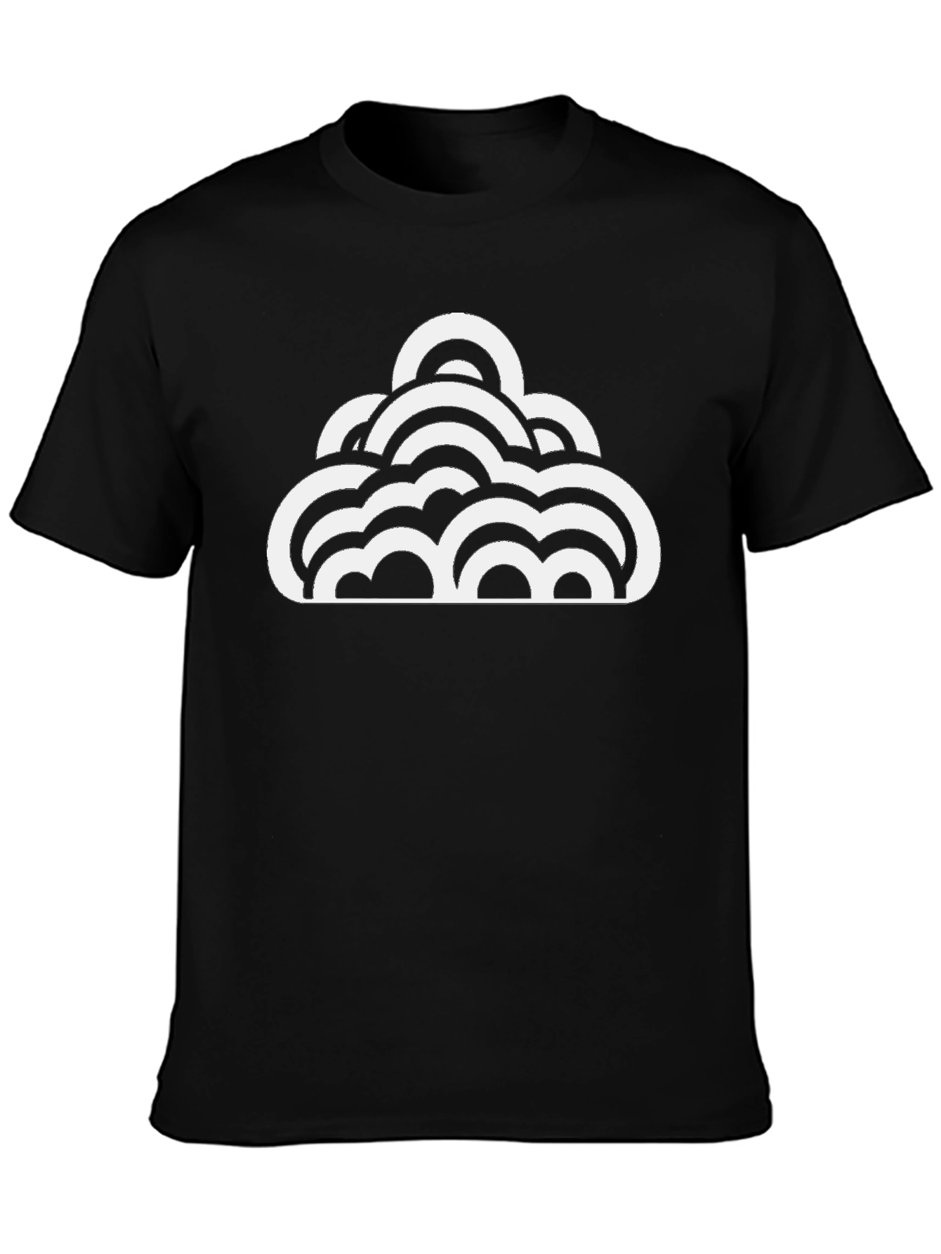 Abstract Cloud Graphic Tee - Black