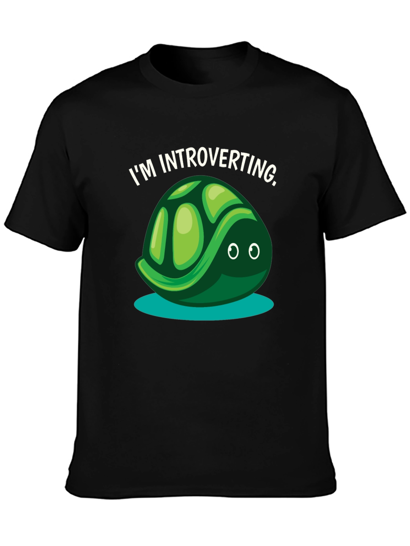 Introverting Turtle Graphic Tee - Black
