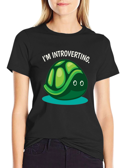 Introverting Turtle Graphic Tee - Black