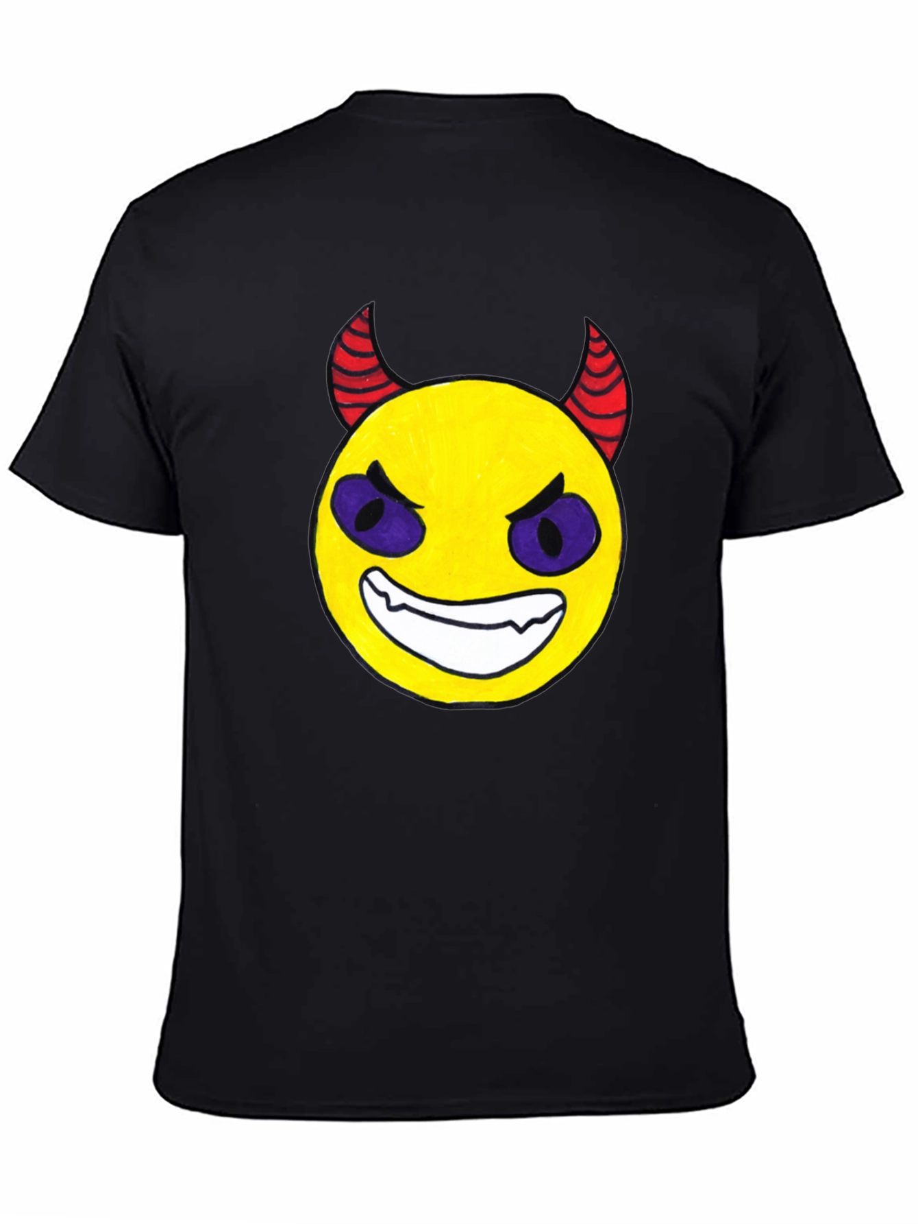 Evil Emoji Black T-Shirt - Funny Graphic Tee