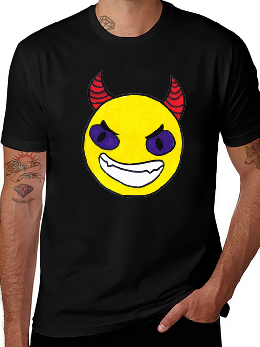 Evil Emoji Black T-Shirt - Funny Graphic Tee