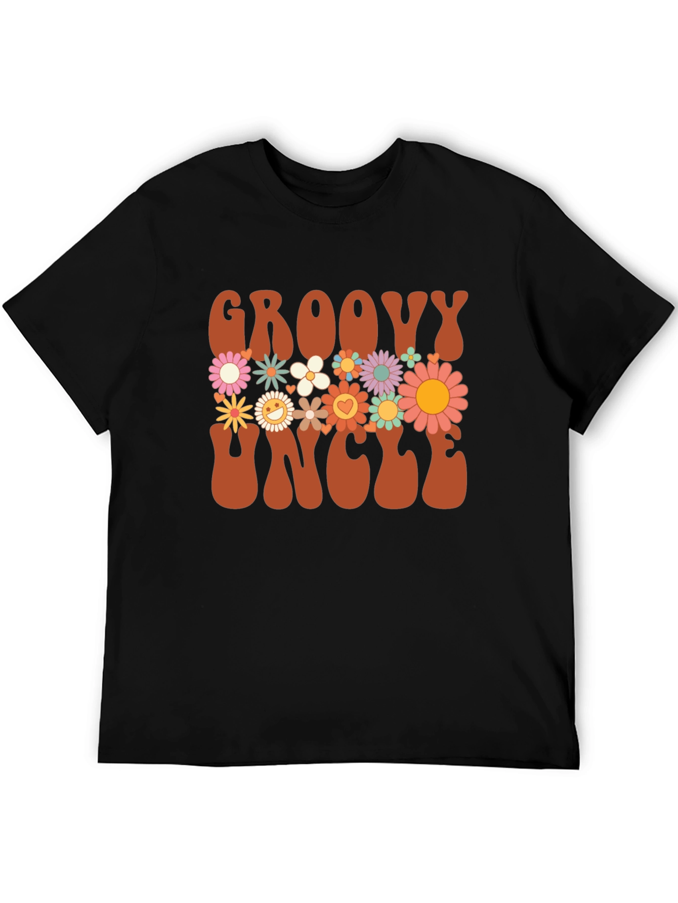 Groovy Uncle Graphic Tee - Retro Floral Design