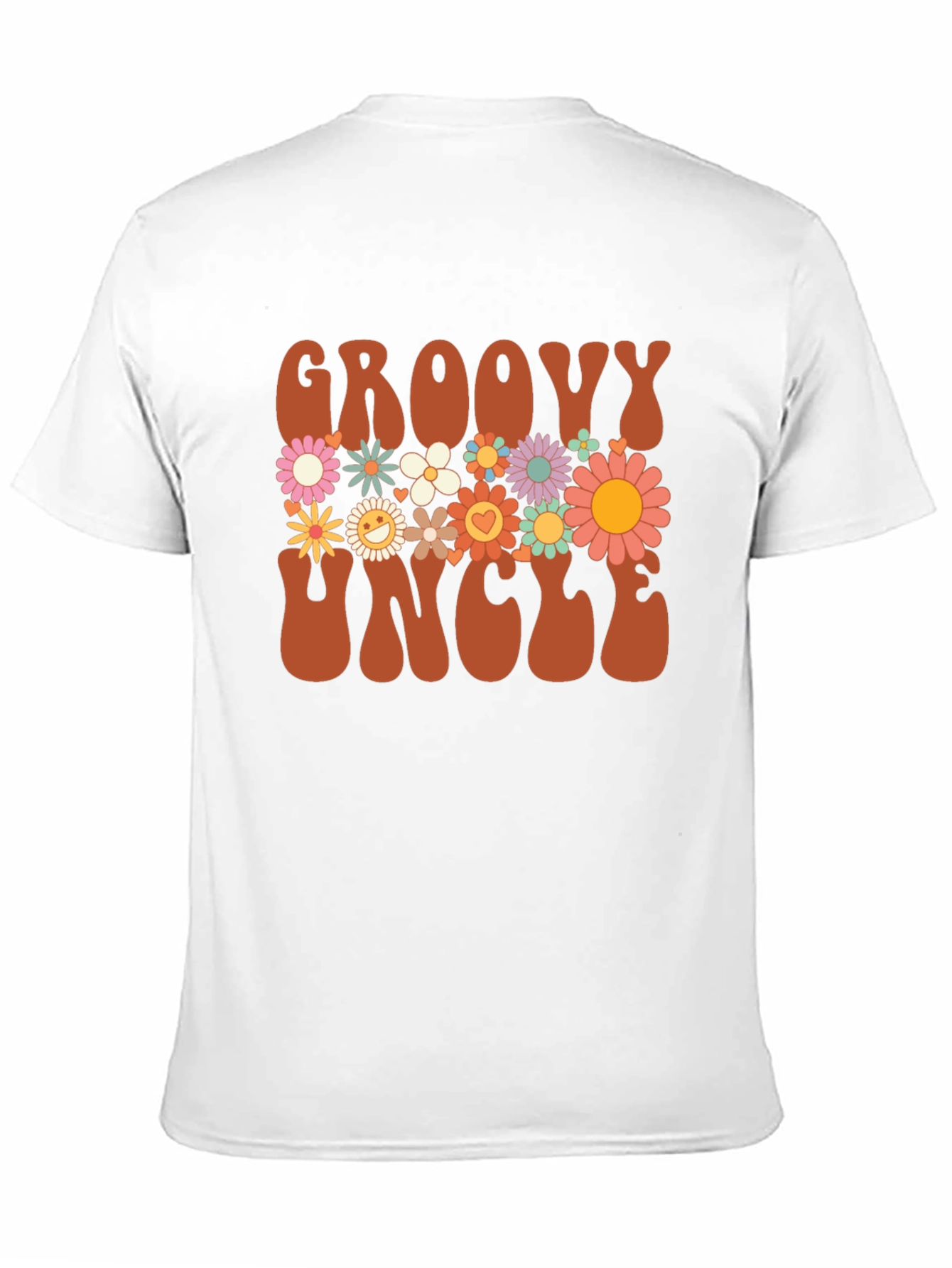 Groovy Uncle Graphic Tee - Retro Floral Design