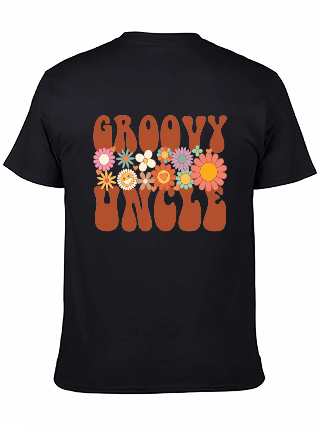 Groovy Uncle Graphic Tee - Retro Floral Design