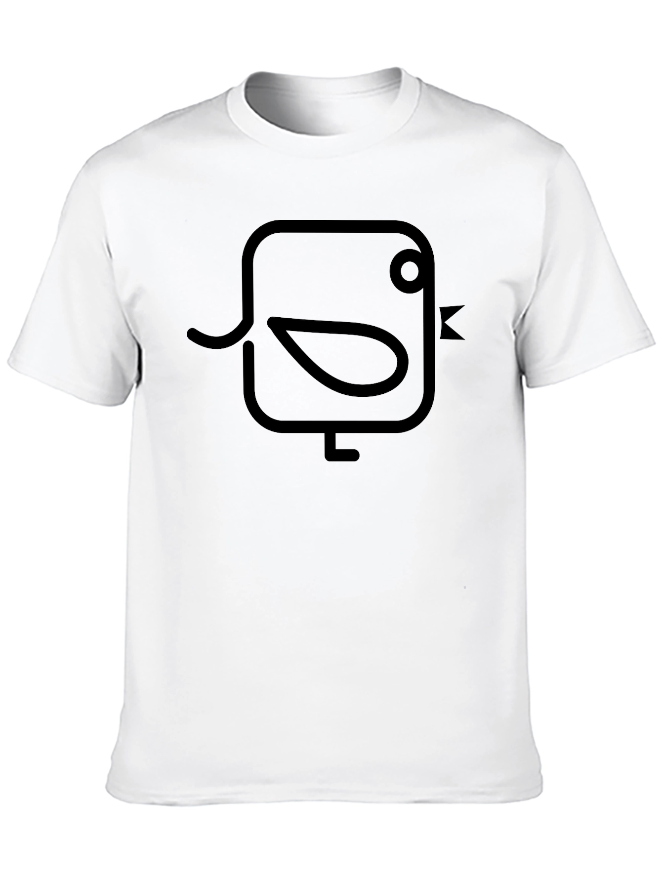 Modern Bird Graphic Black T-Shirt
