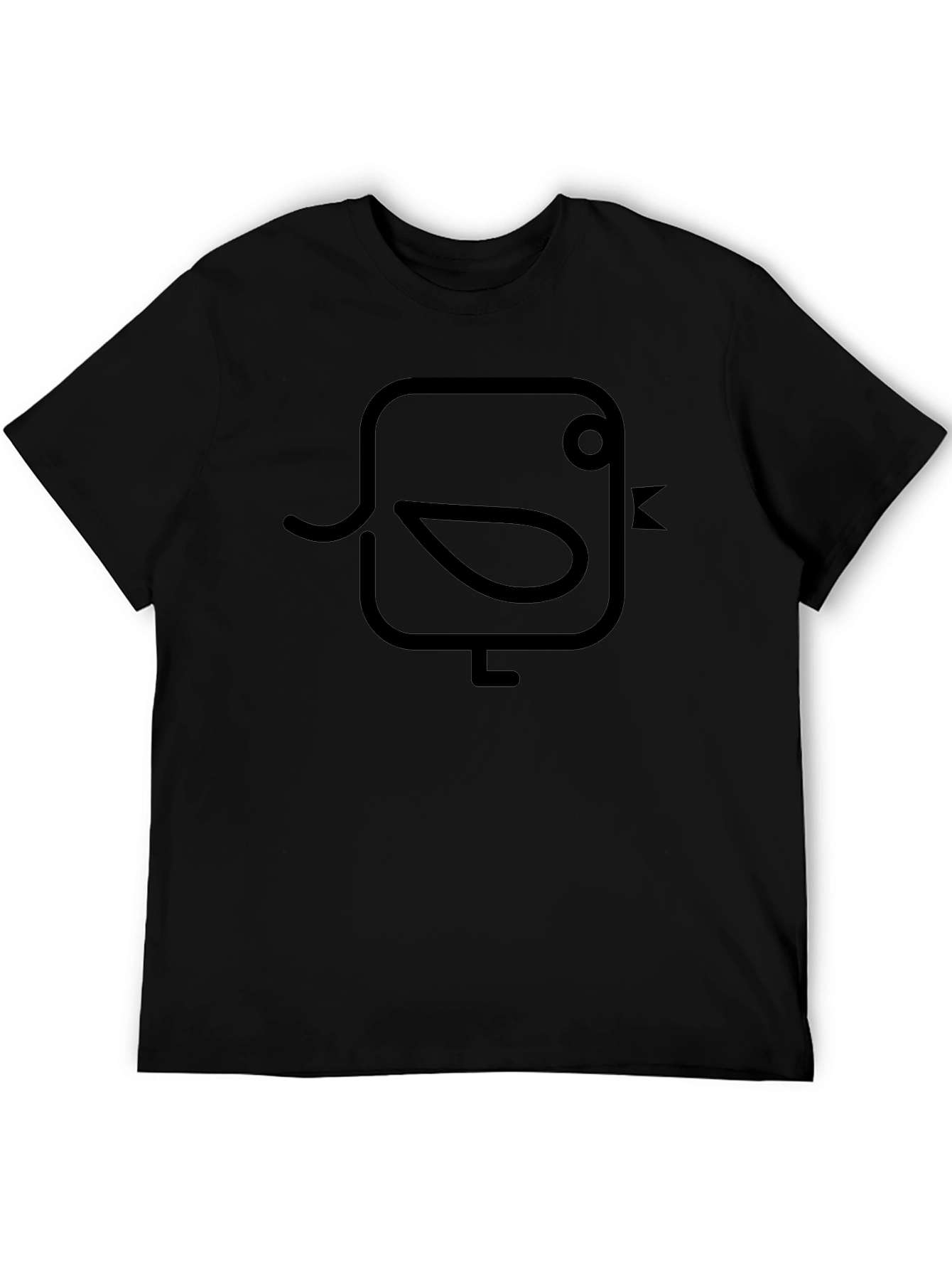 Modern Bird Graphic Black T-Shirt