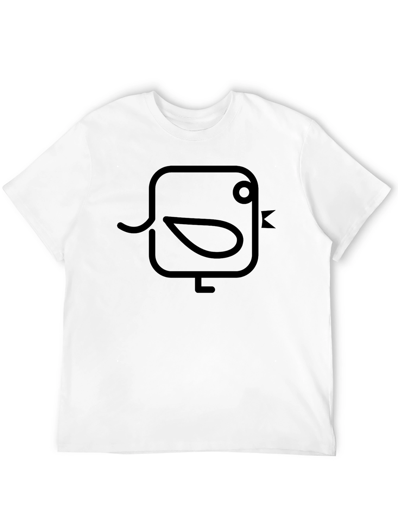 Modern Bird Graphic Black T-Shirt