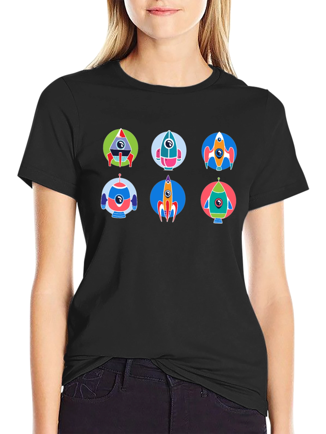 Retro Rocket Graphic Tee - Space Adventure Style
