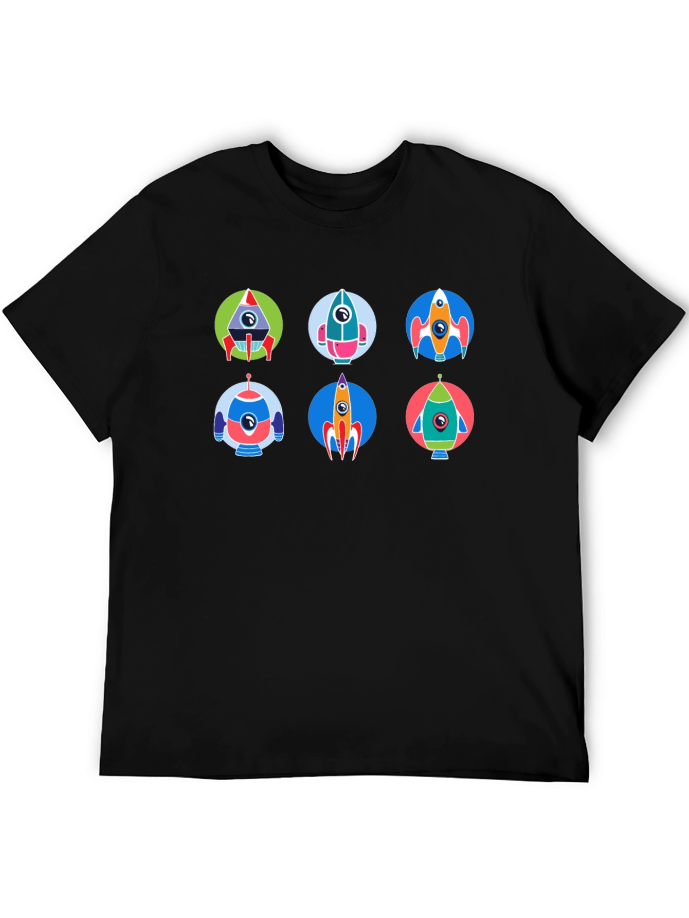 Retro Rocket Graphic Tee - Space Adventure Style