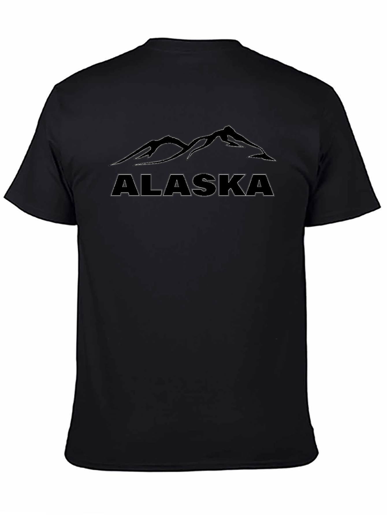 Alaska Mountain Graphic Tee - Black Cotton T-Shirt