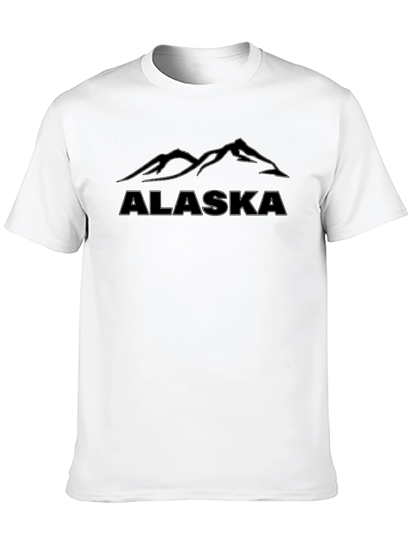 Alaska Mountain Graphic Tee - Black Cotton T-Shirt