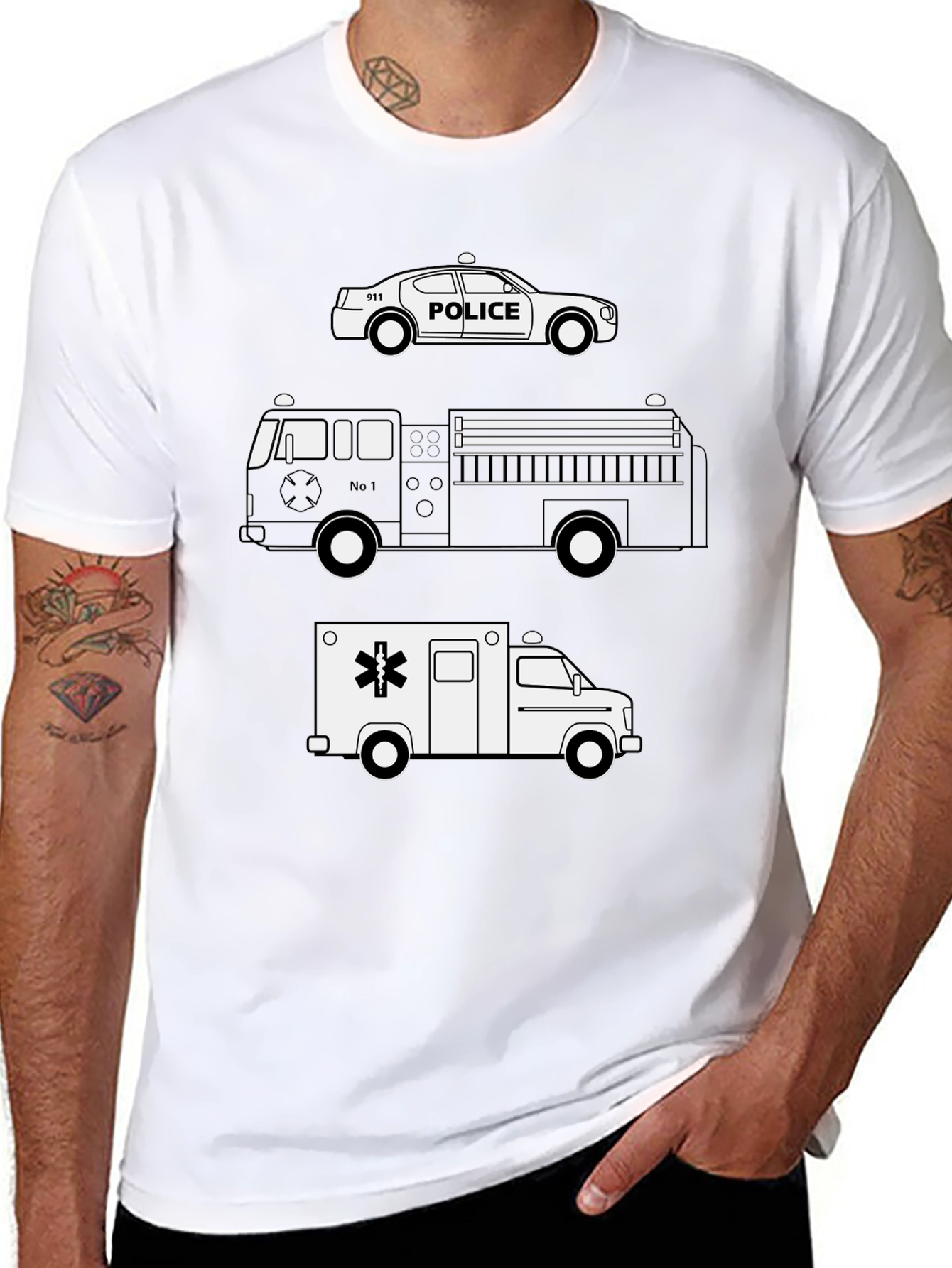 Emergency Vehicle T-Shirt: Police Fire Ambulance