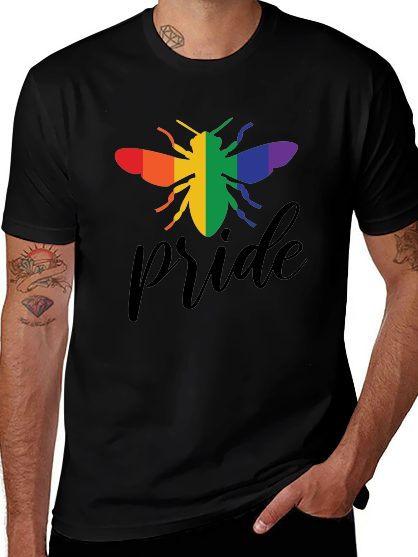 Pride Bee Graphic Tee - Black