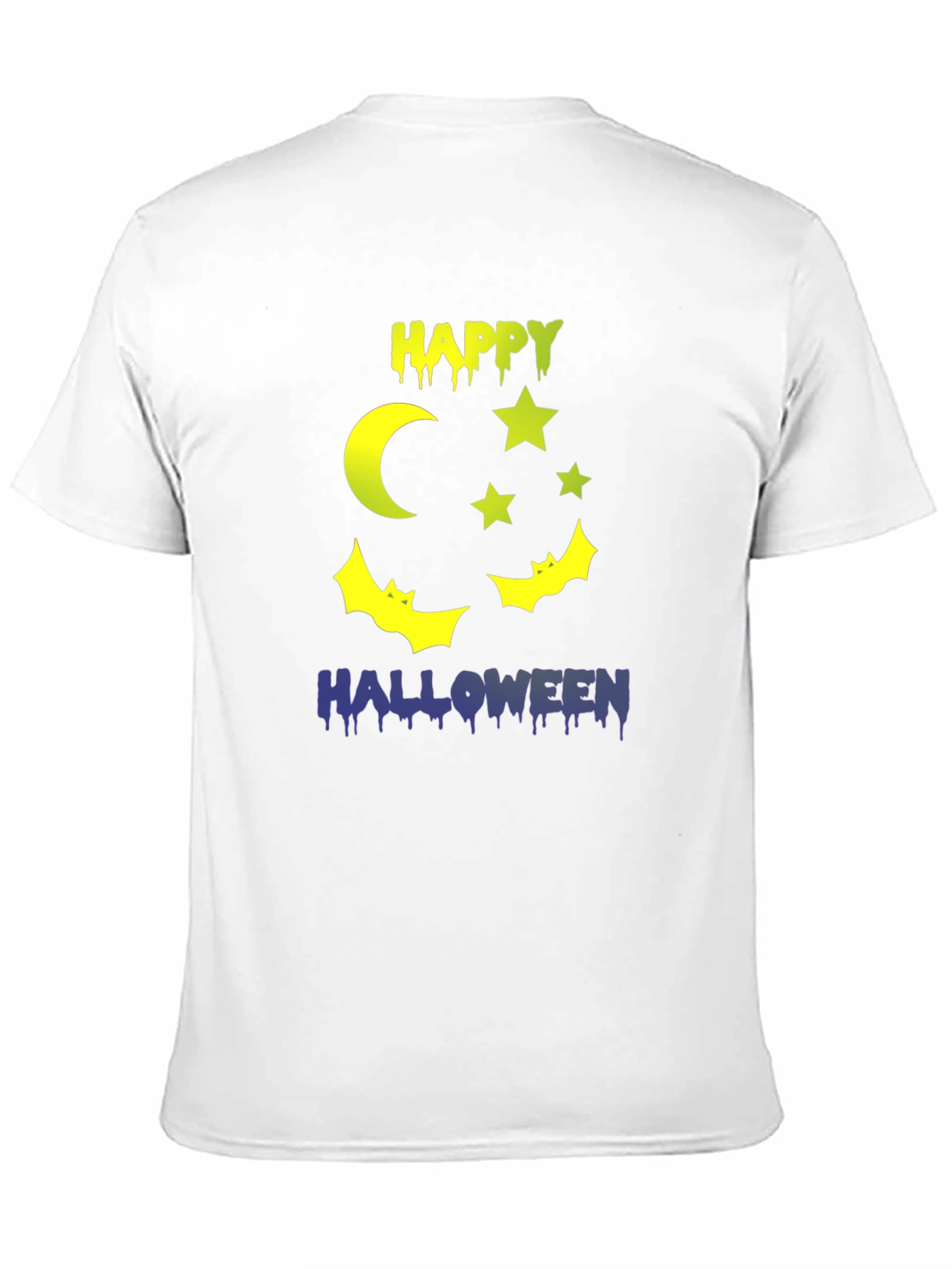 Happy Halloween T-Shirt Moon Stars & Bats Design