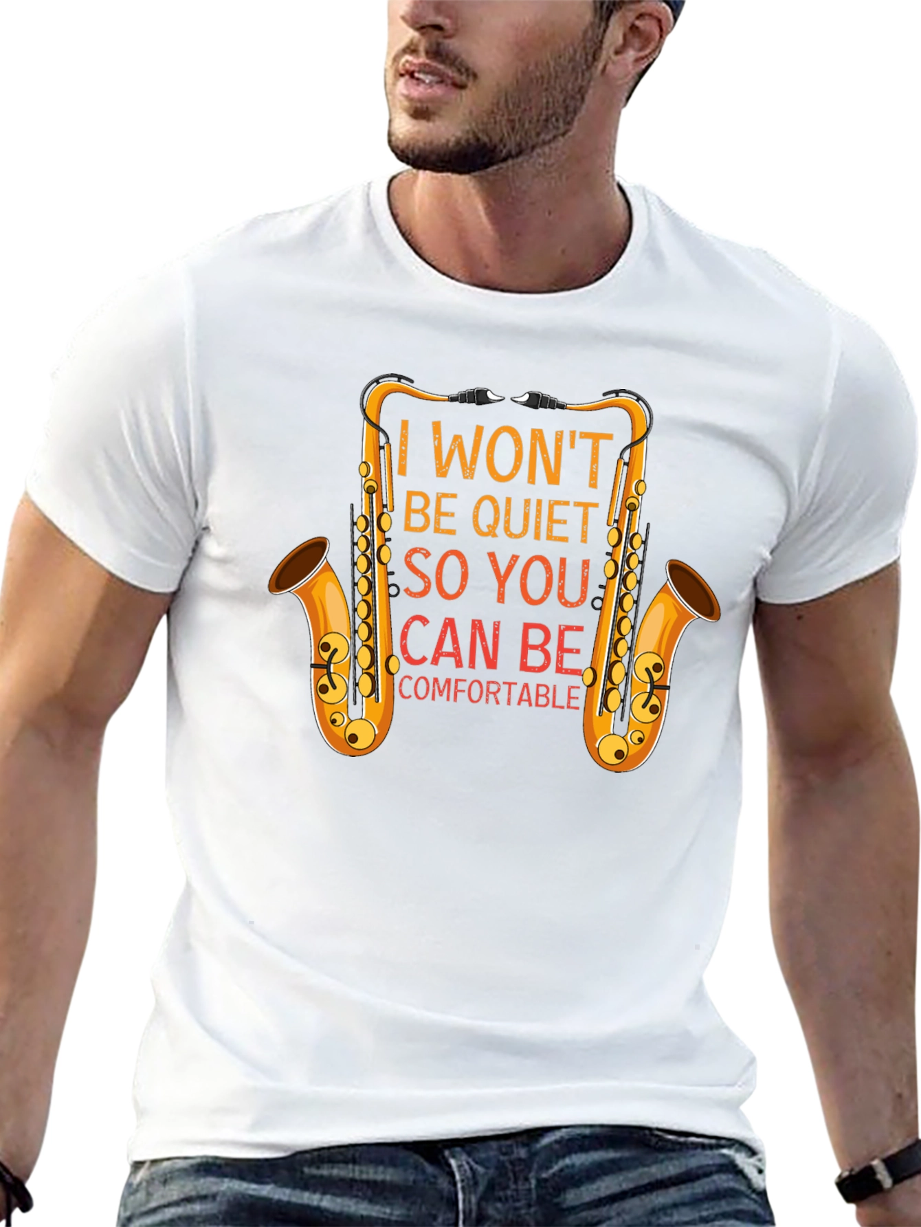 I Wont Be Quiet Saxophone Graphic T-Shirt