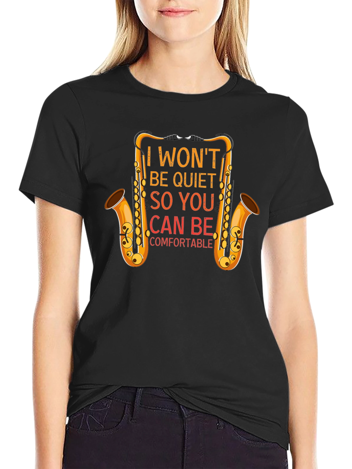 I Wont Be Quiet Saxophone Graphic T-Shirt