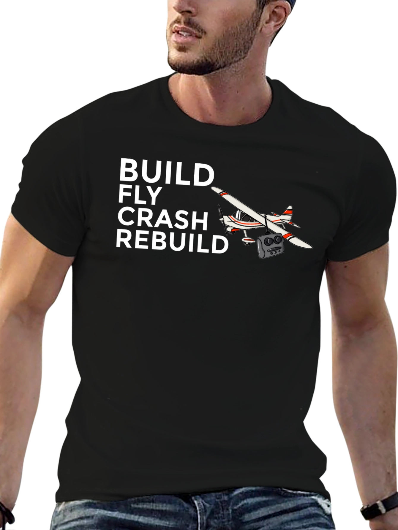Build Fly Crash Rebuild Aviation T-Shirt