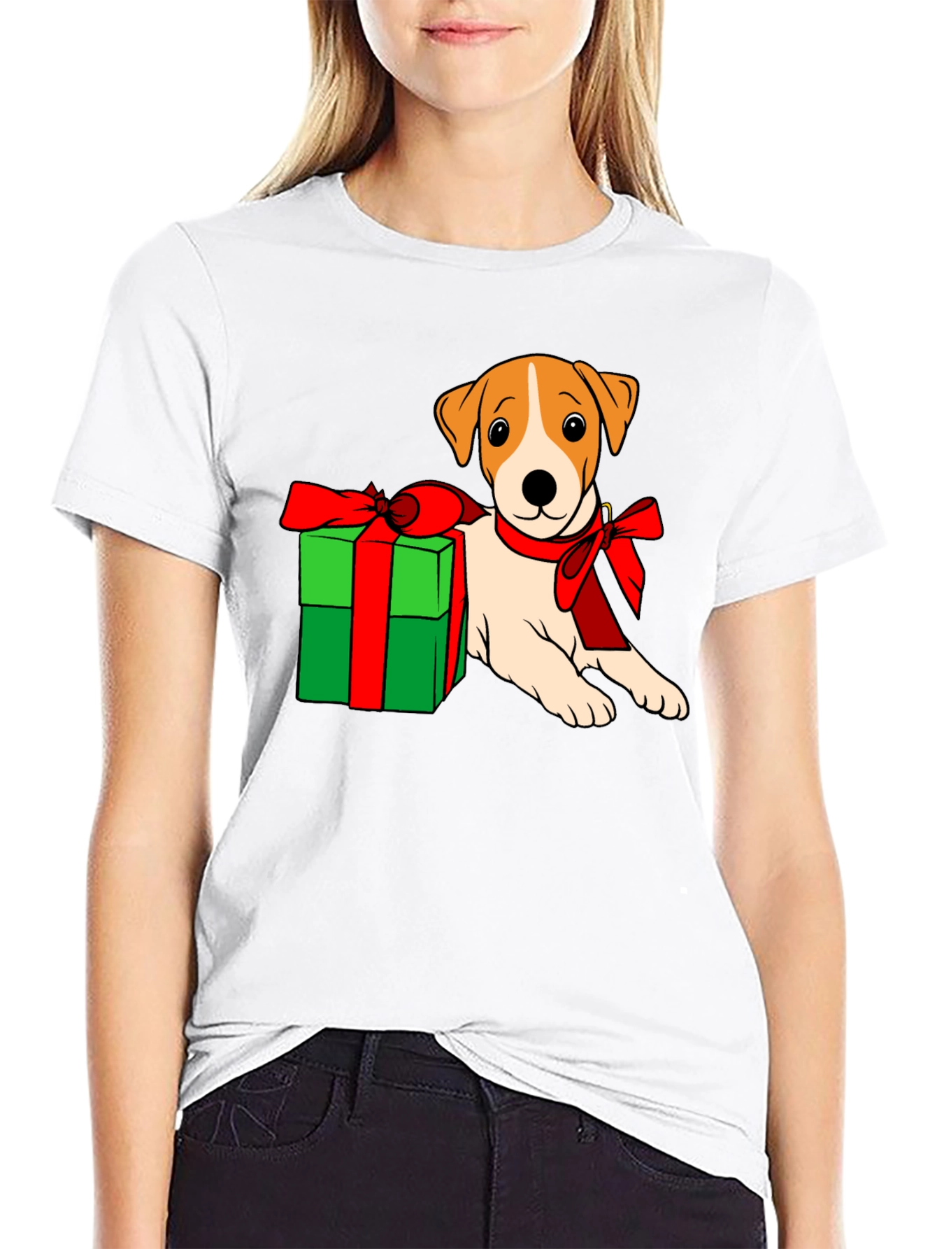 Dog with Gift T-Shirt - Holiday Cheer!