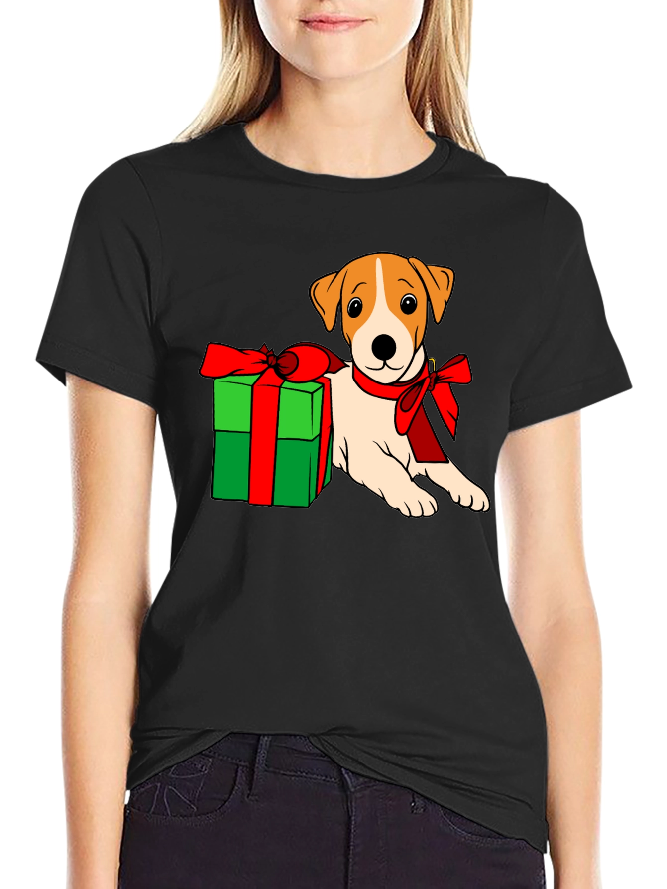 Dog with Gift T-Shirt - Holiday Cheer!
