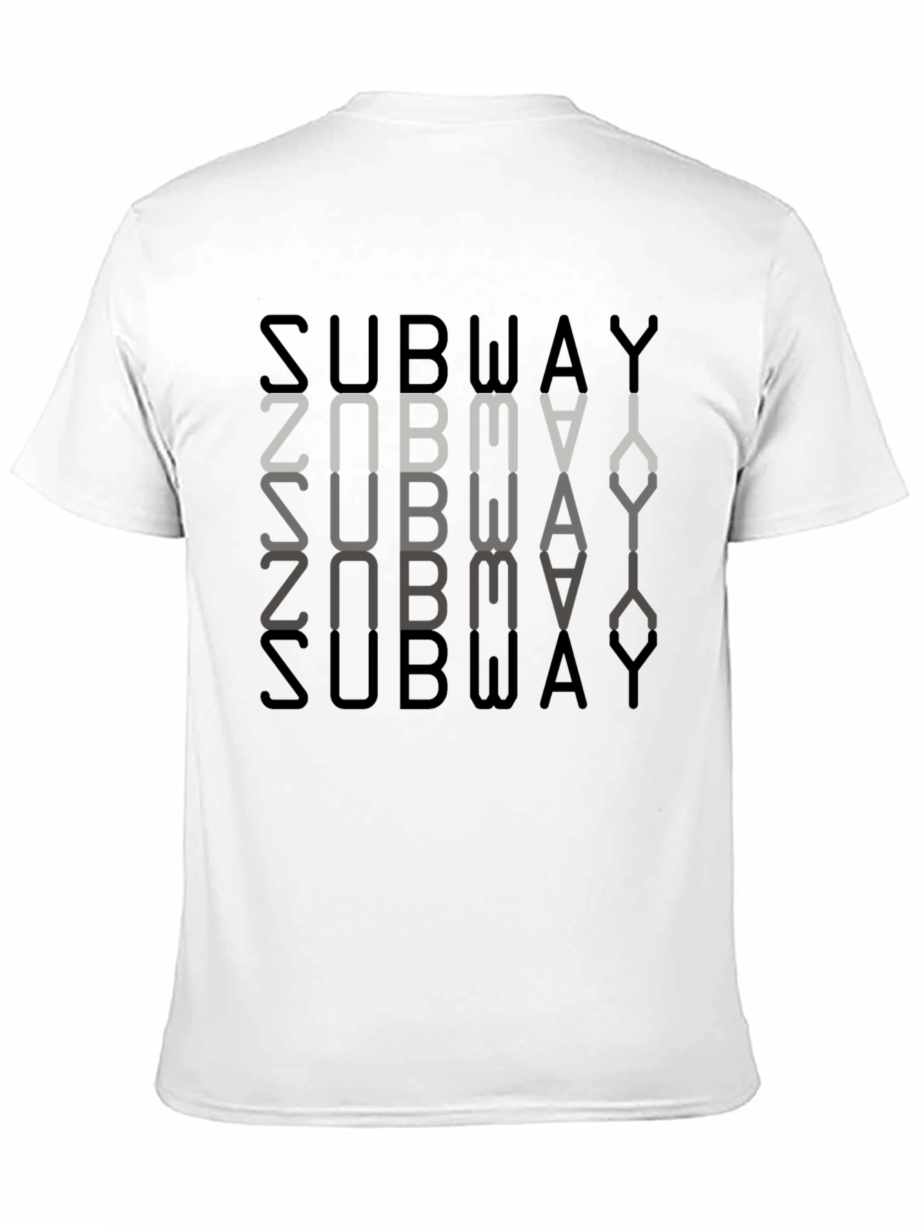Subway Inverted Text Graphic Black T-Shirt