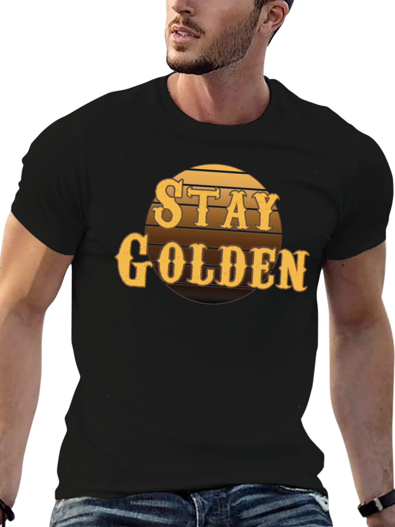 Stay Golden Graphic Tee - Retro Style Mens T-Shirt
