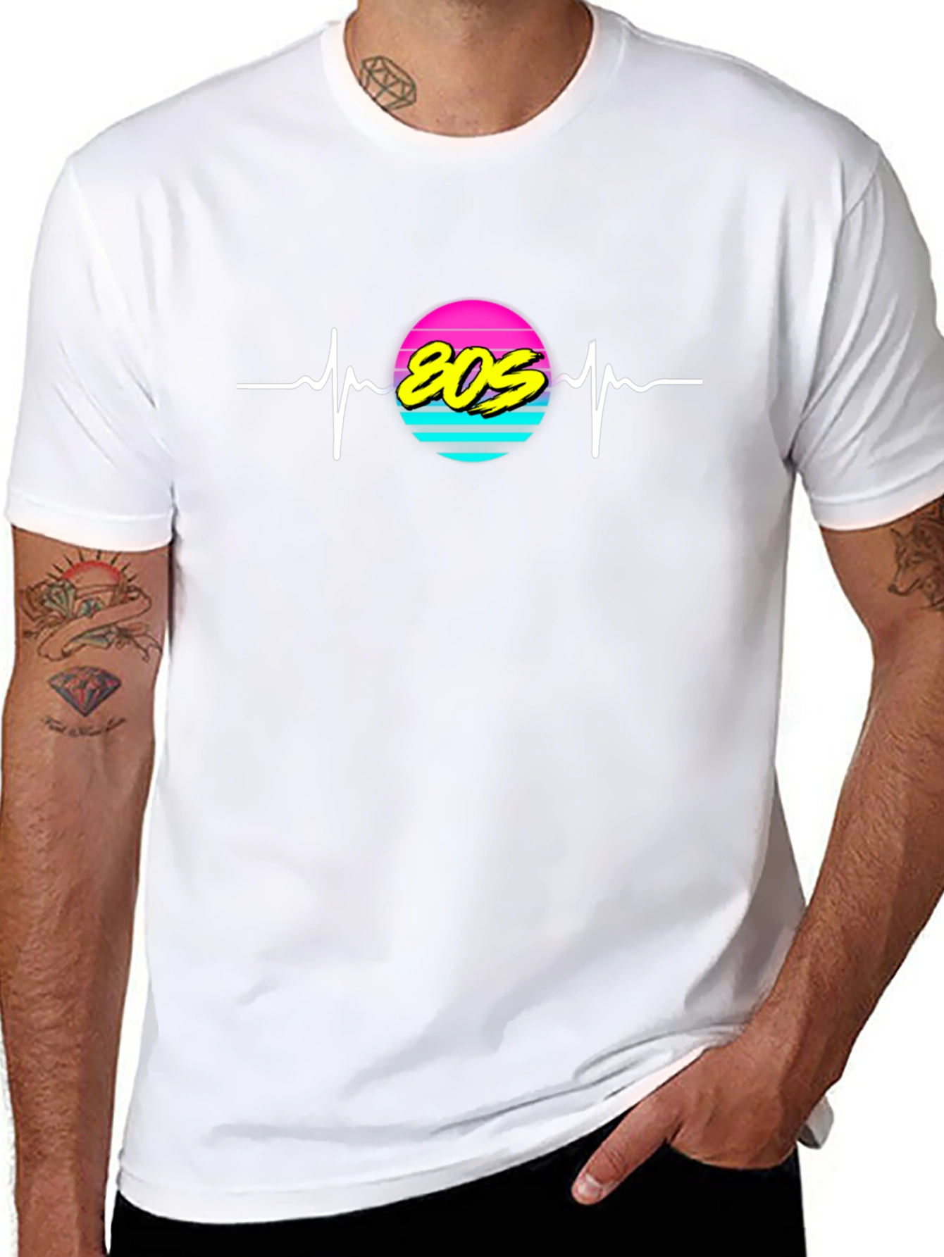 Retro 80s Heartbeat T-Shirt - Classic Throwback Style